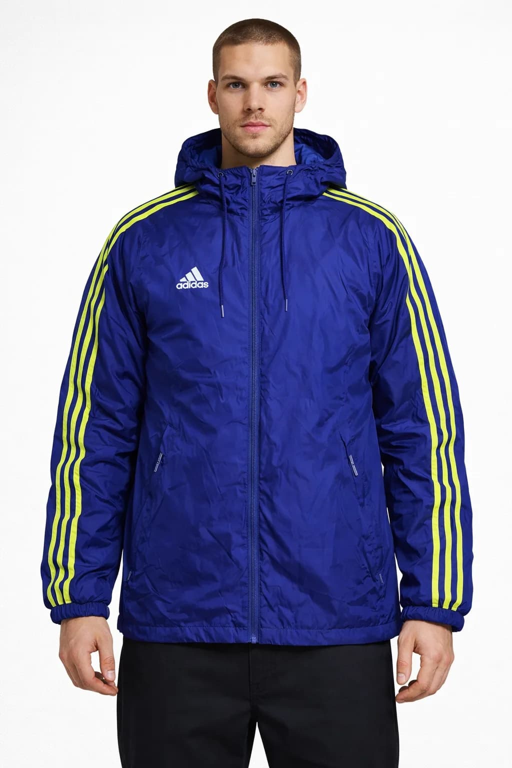 Adidas Blue Windbreaker Jacket front view