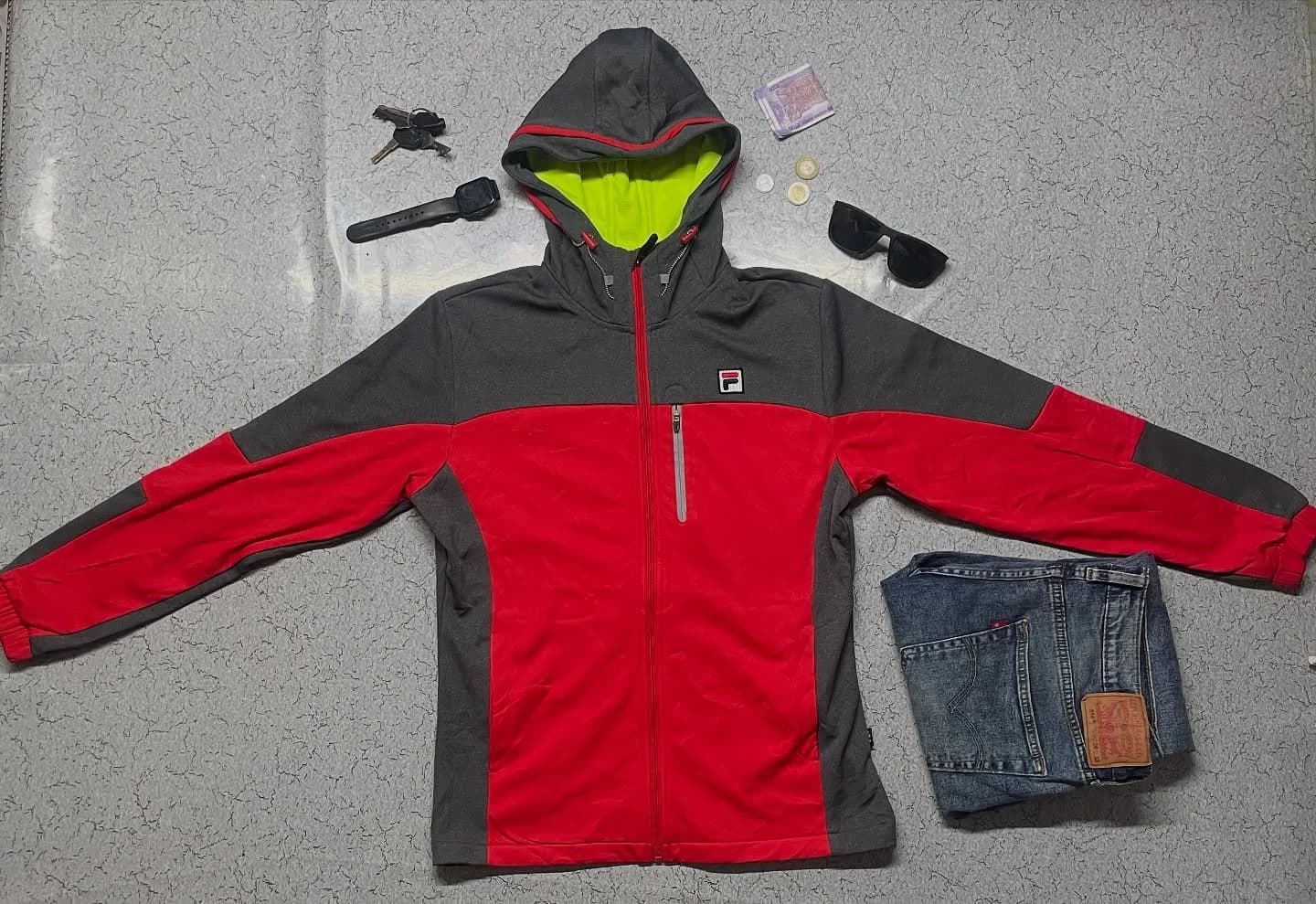 FILA Grey Hoodie front view
