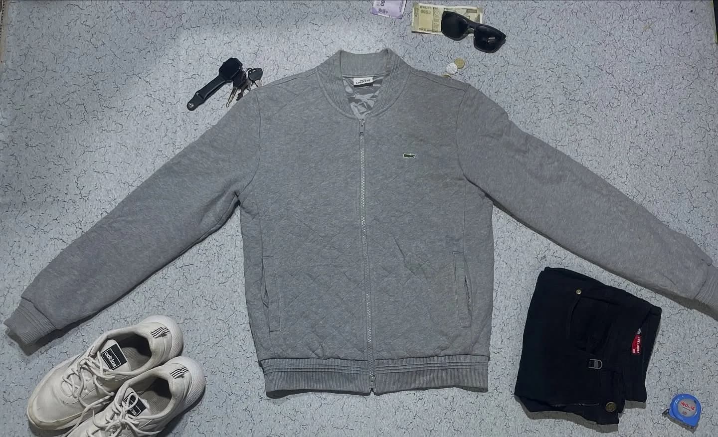 Lacoste Grey Jacket front view