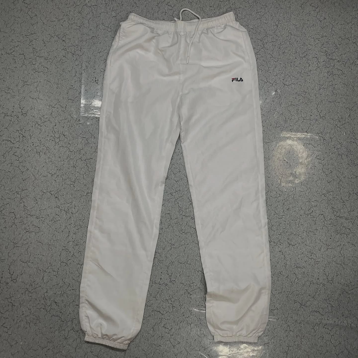 FILA White Track Pants front view