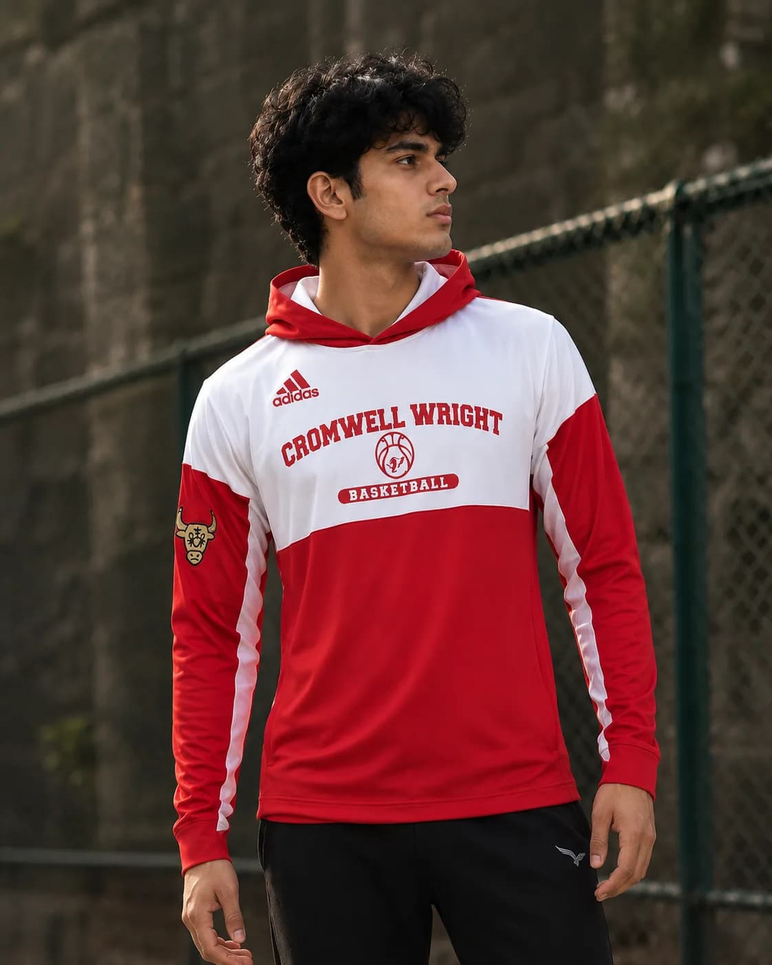 Adidas White Hoodie front view