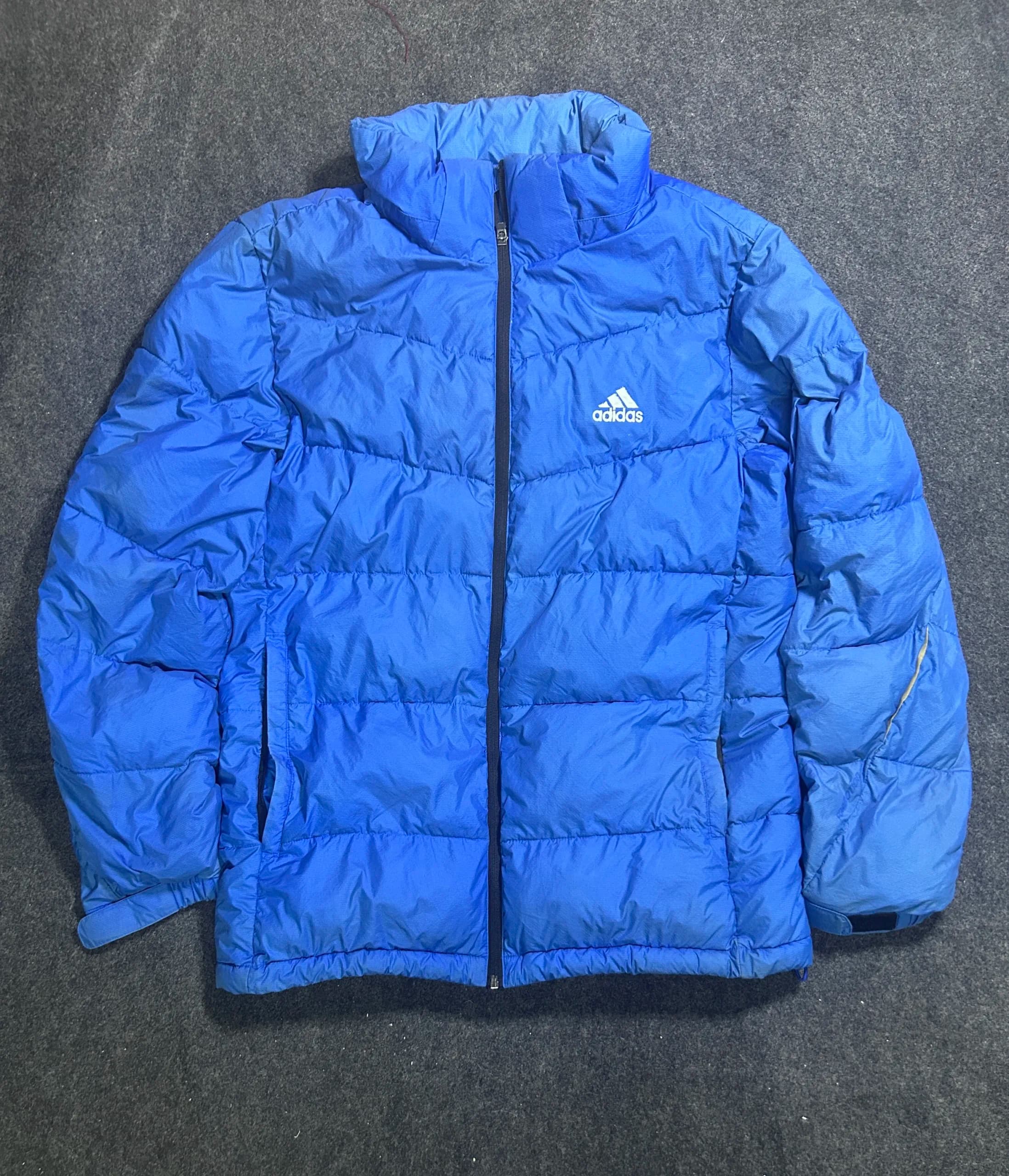 Adidas Blue Puffer Jacket front view