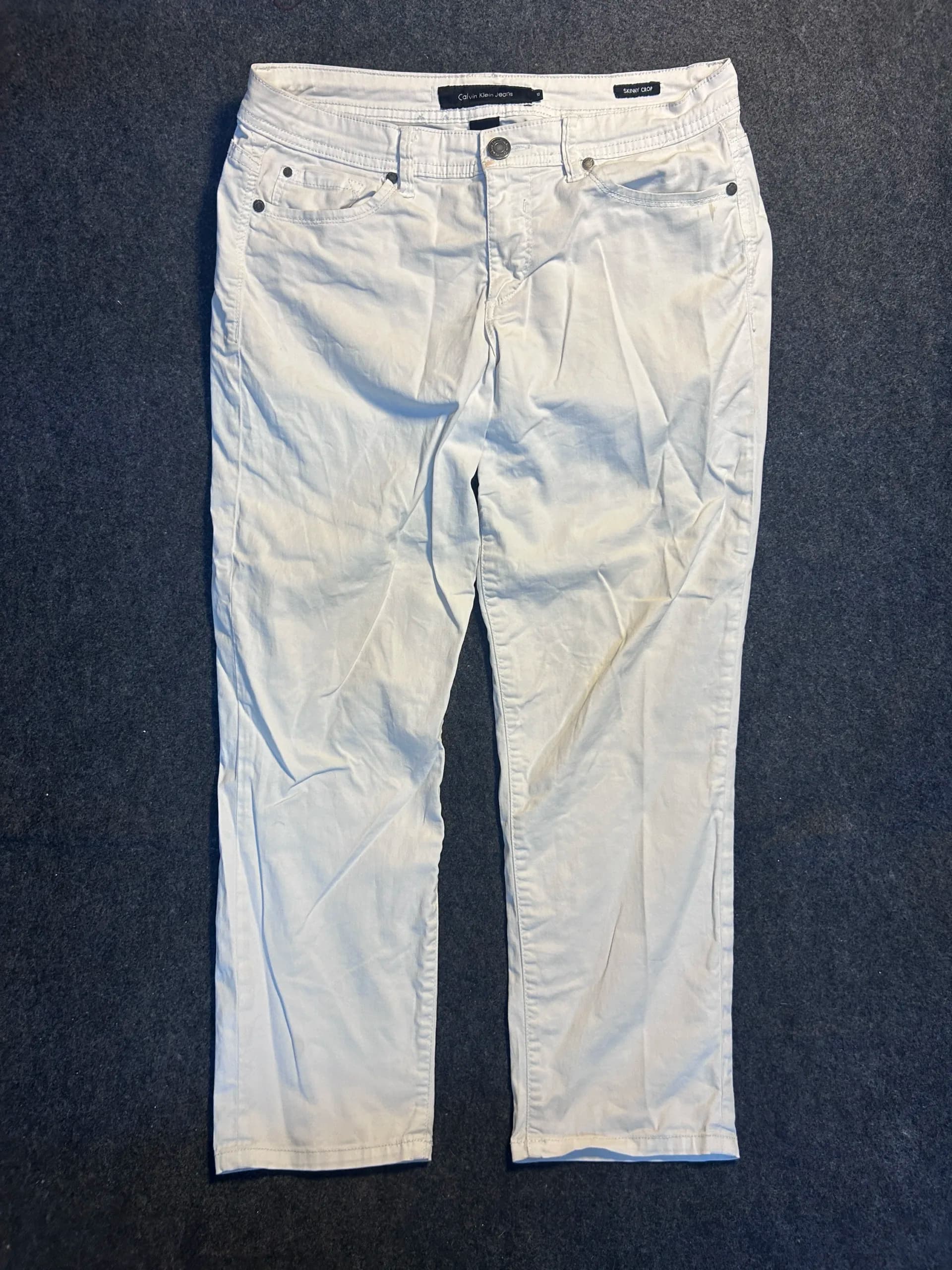 Calvin Klein White Jeans front view