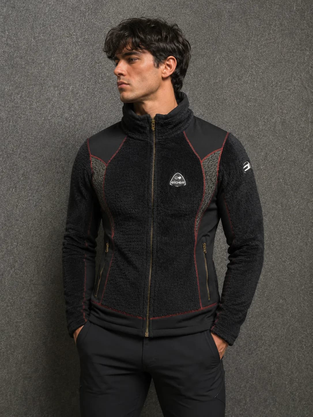 Eider Black Fleece Jacket front view