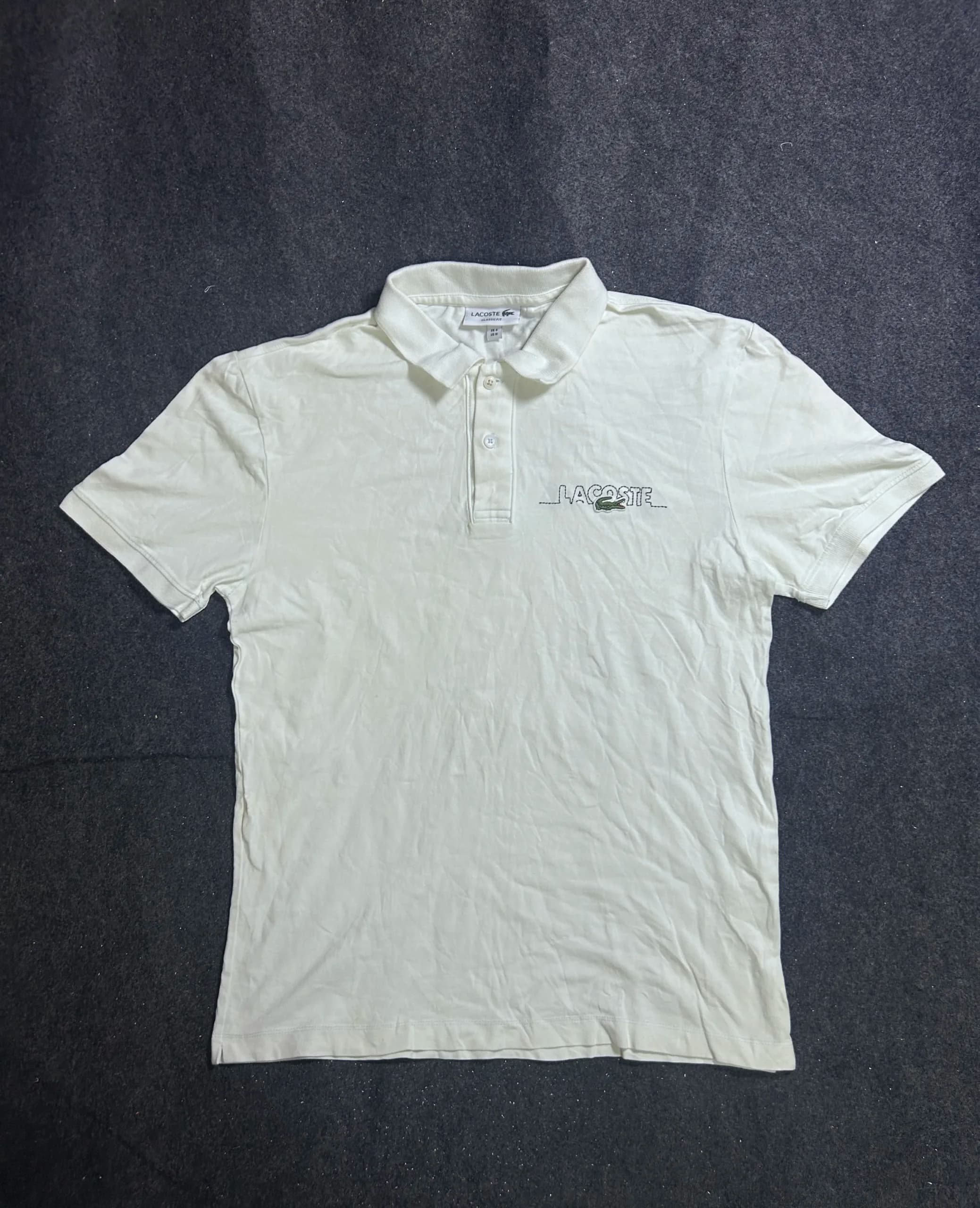 Lacoste White T-Shirt front view