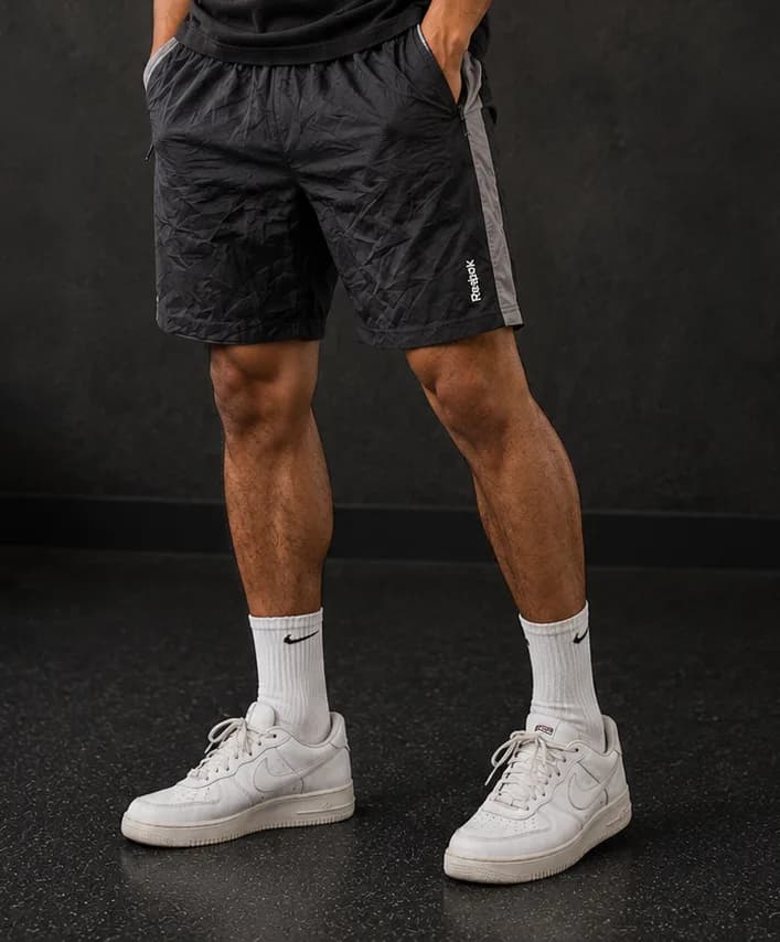 Reebok Black Training Shorts front view