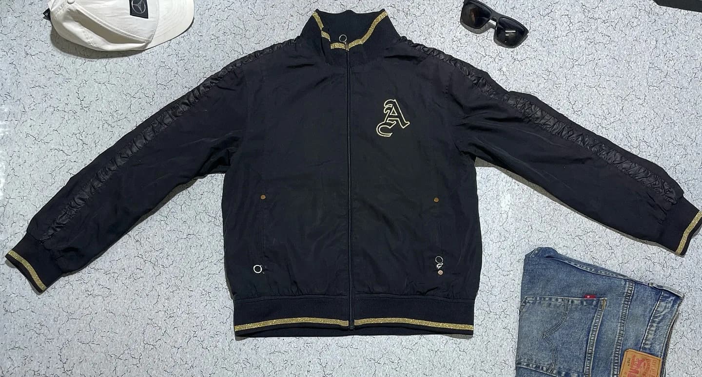 Asics Black Track Jacket front view