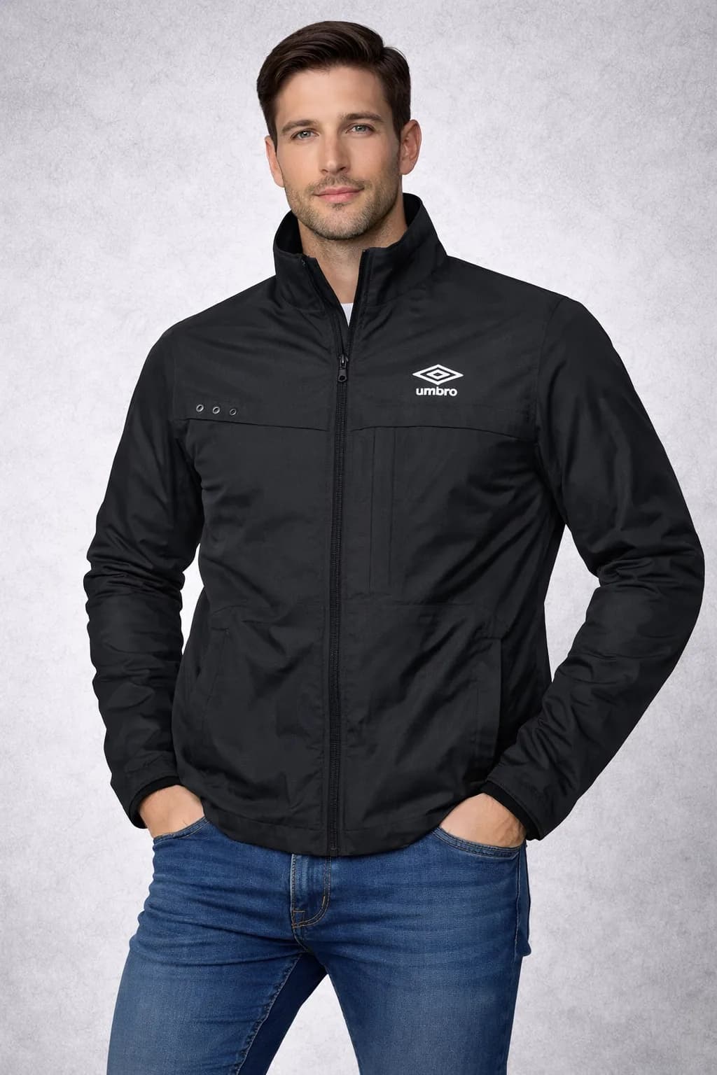 Umbro Black Track Jacket front view