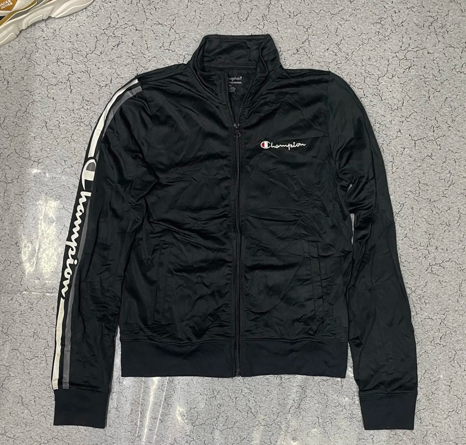 Champion Black Track Jacket front view