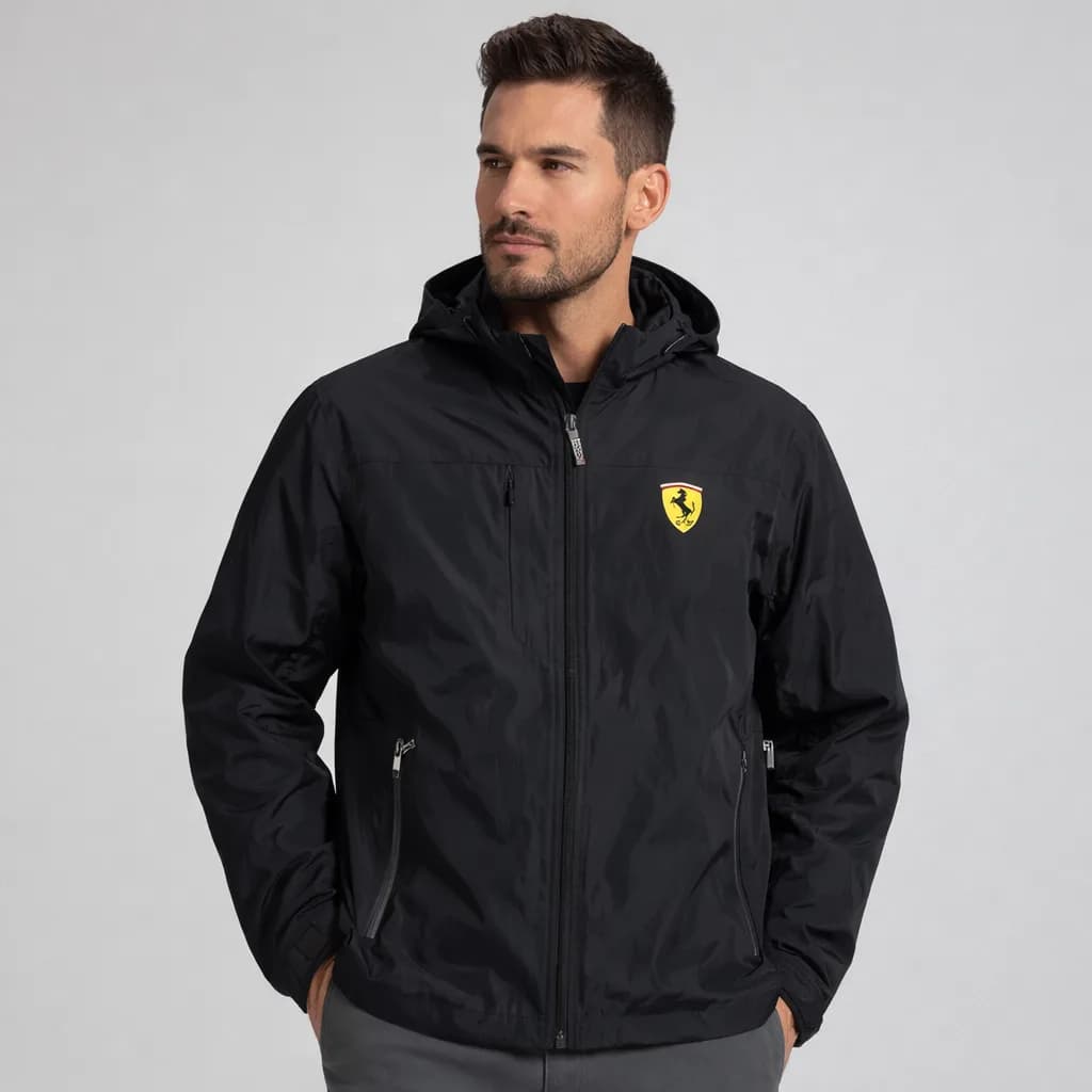 Black Windbreaker Jacket front view