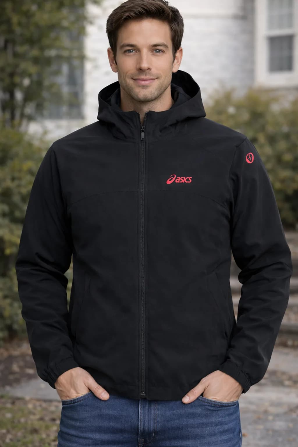 Asics Black Jacket front view