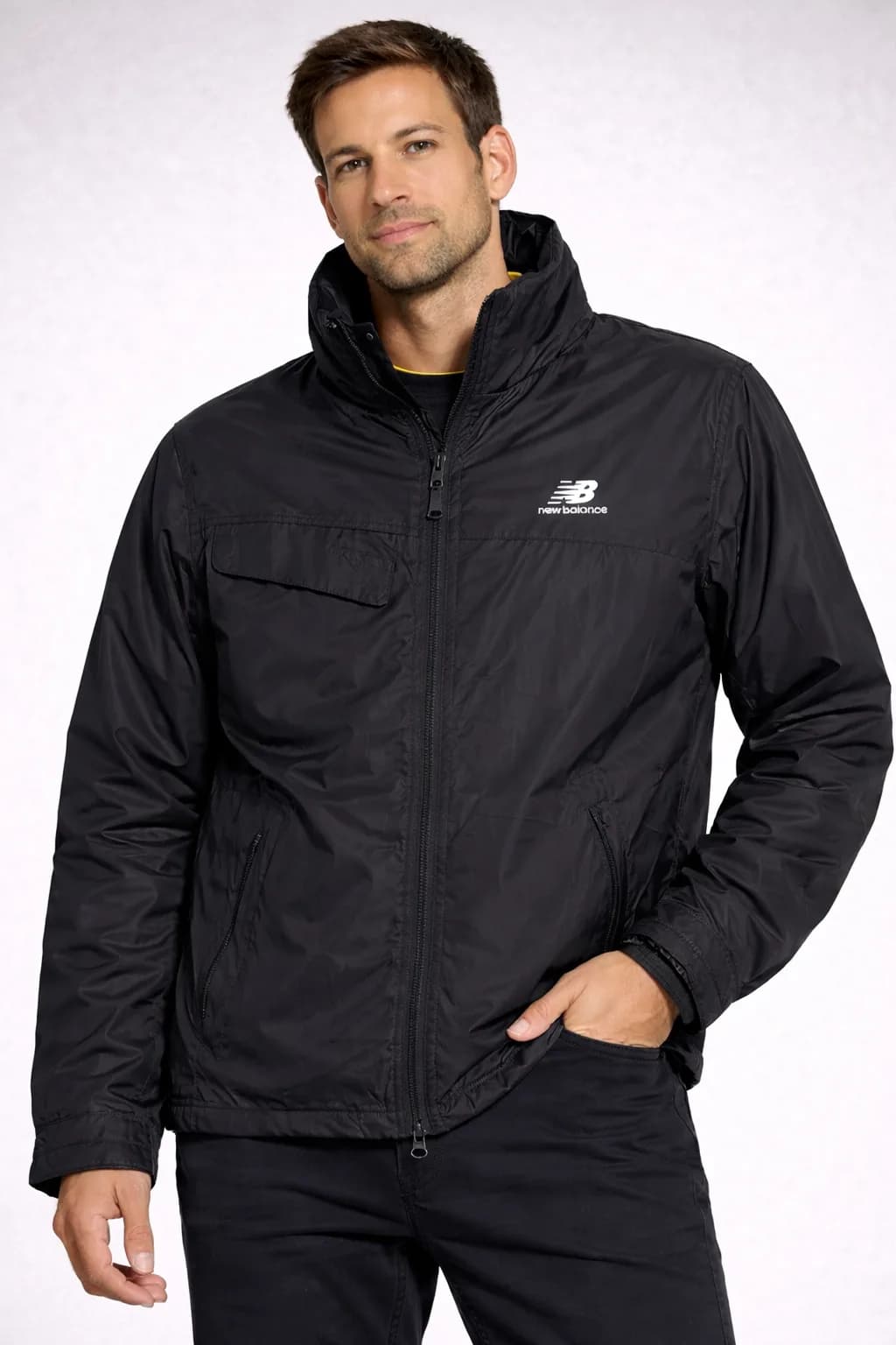 New Balance Black Windbreaker Jacket front view