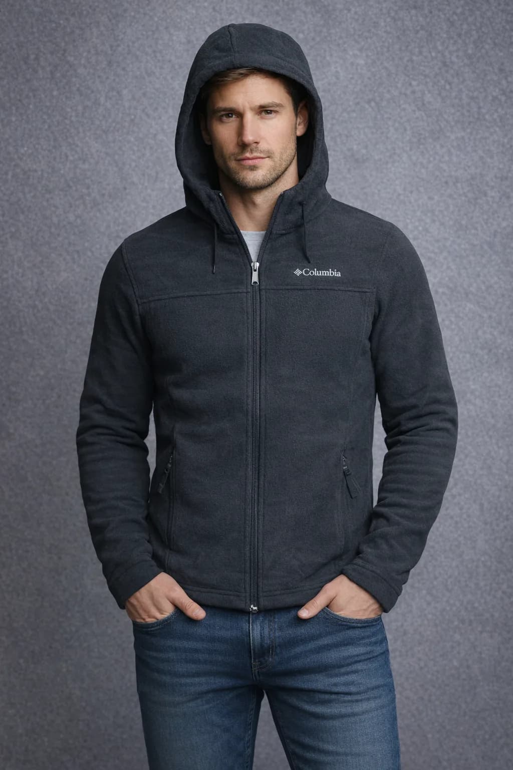 Columbia Black Fleece Jacket front view
