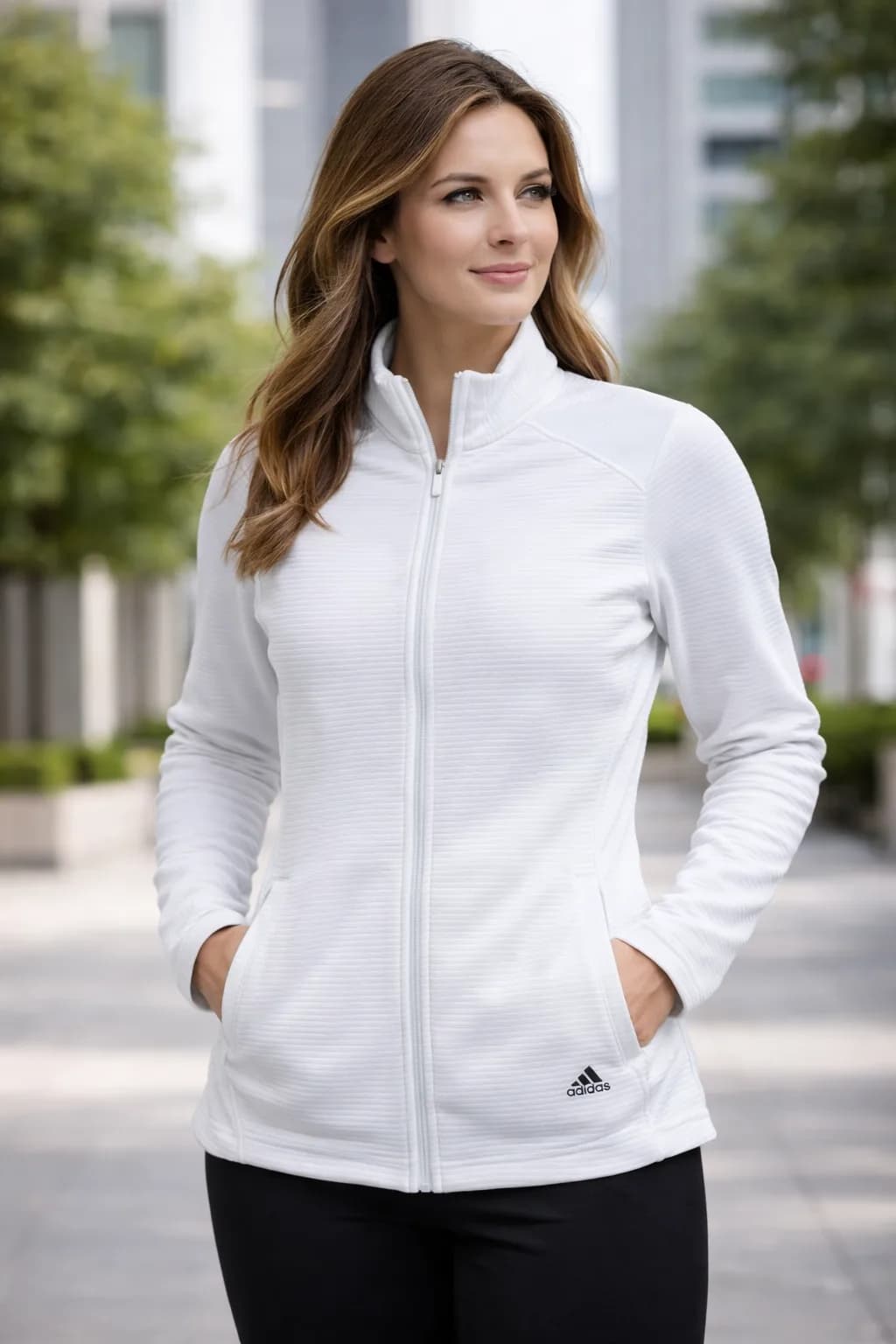 Adidas White Track Jacket front view
