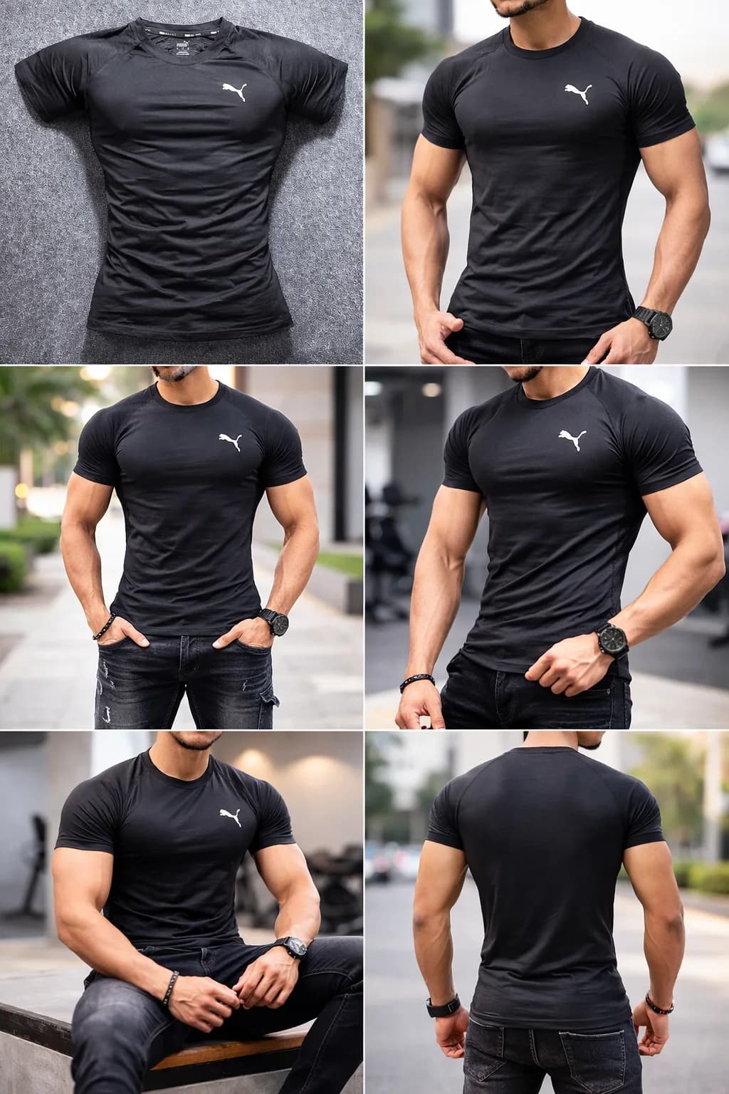 Puma Black T-Shirt front view