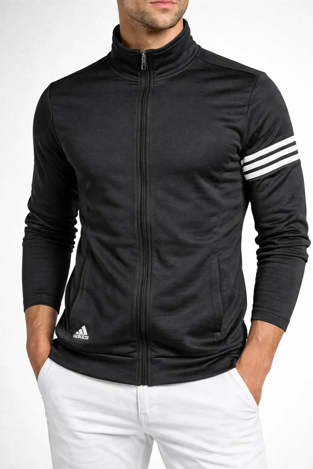 Adidas Black Track Jacket front view