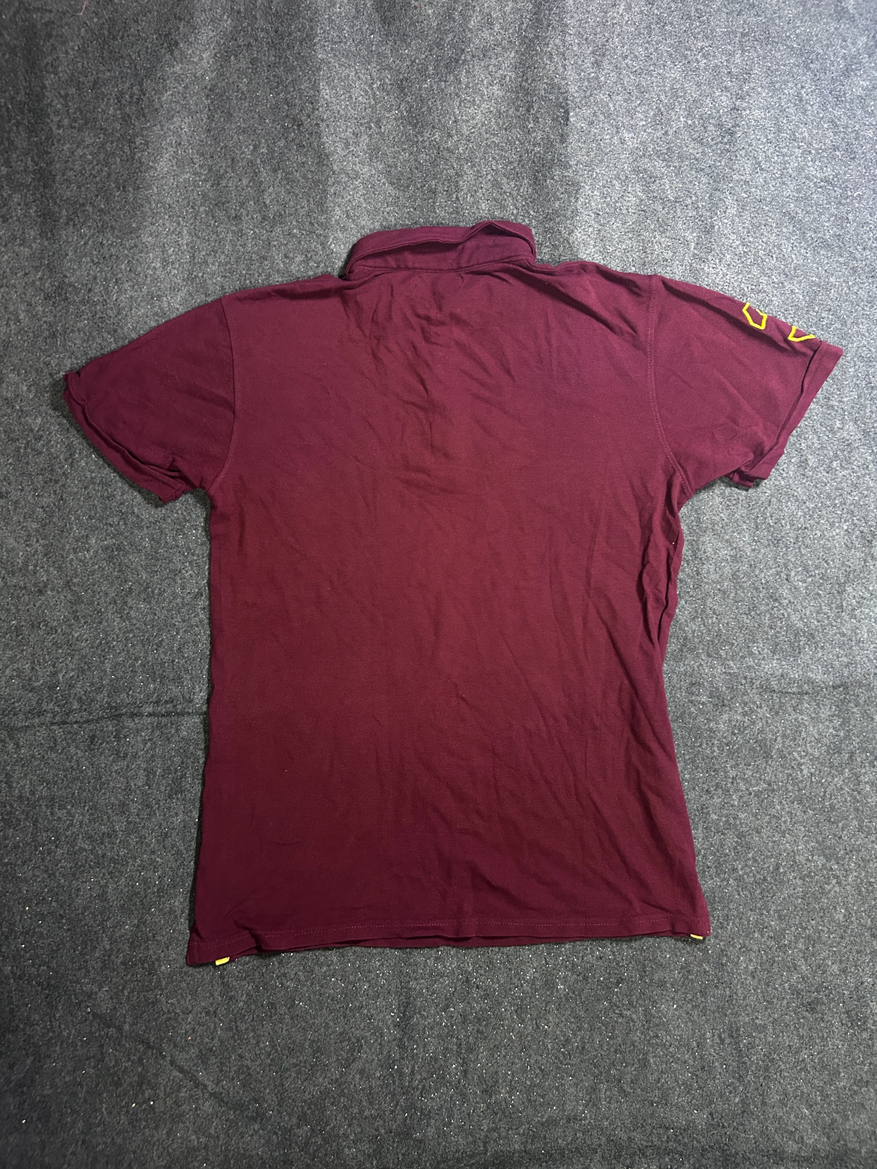 Polo Ralph Lauren Burgundy Yellow Pony Polo Shirt M