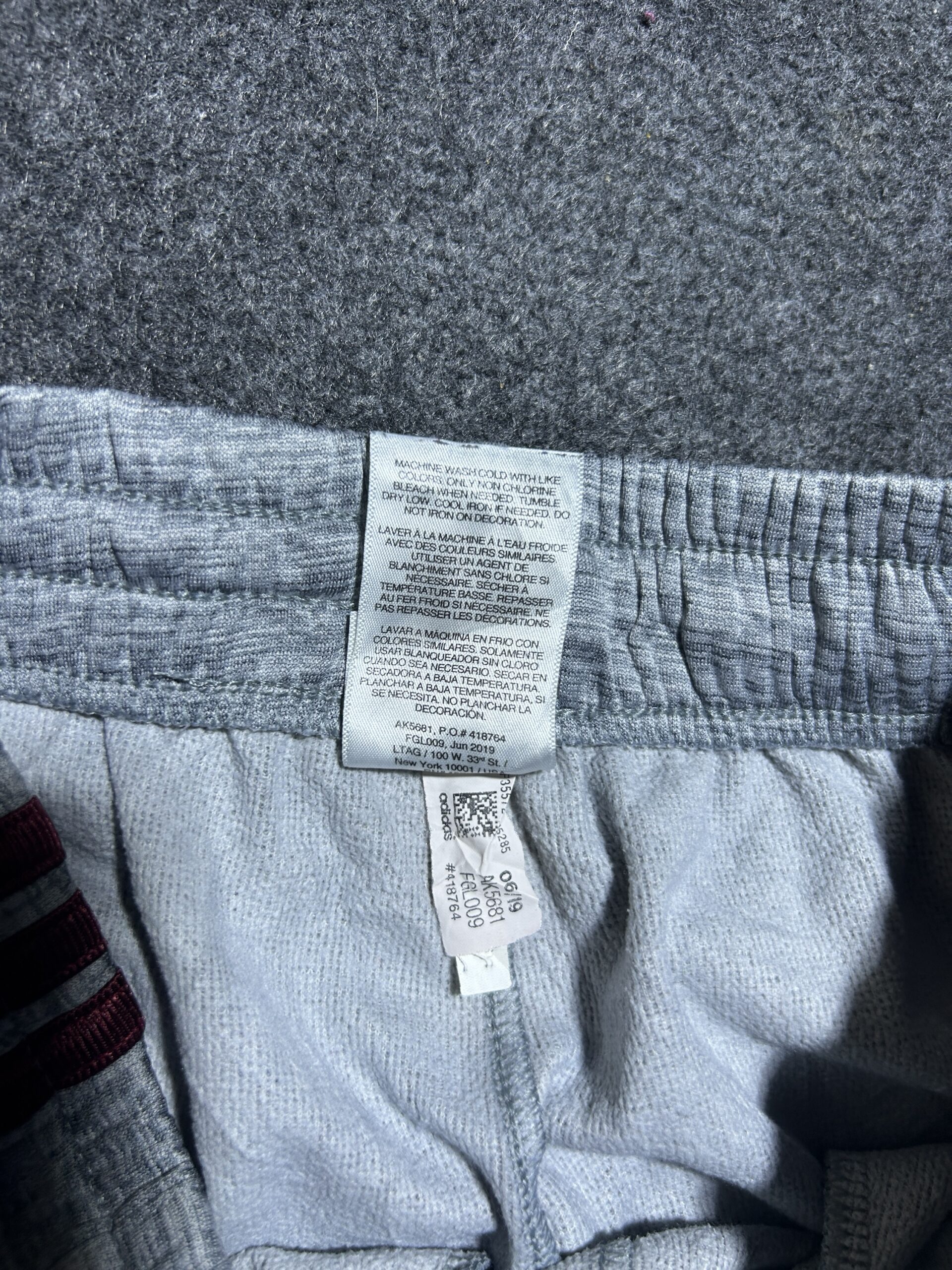 Adidas Grey Track Pants back view
