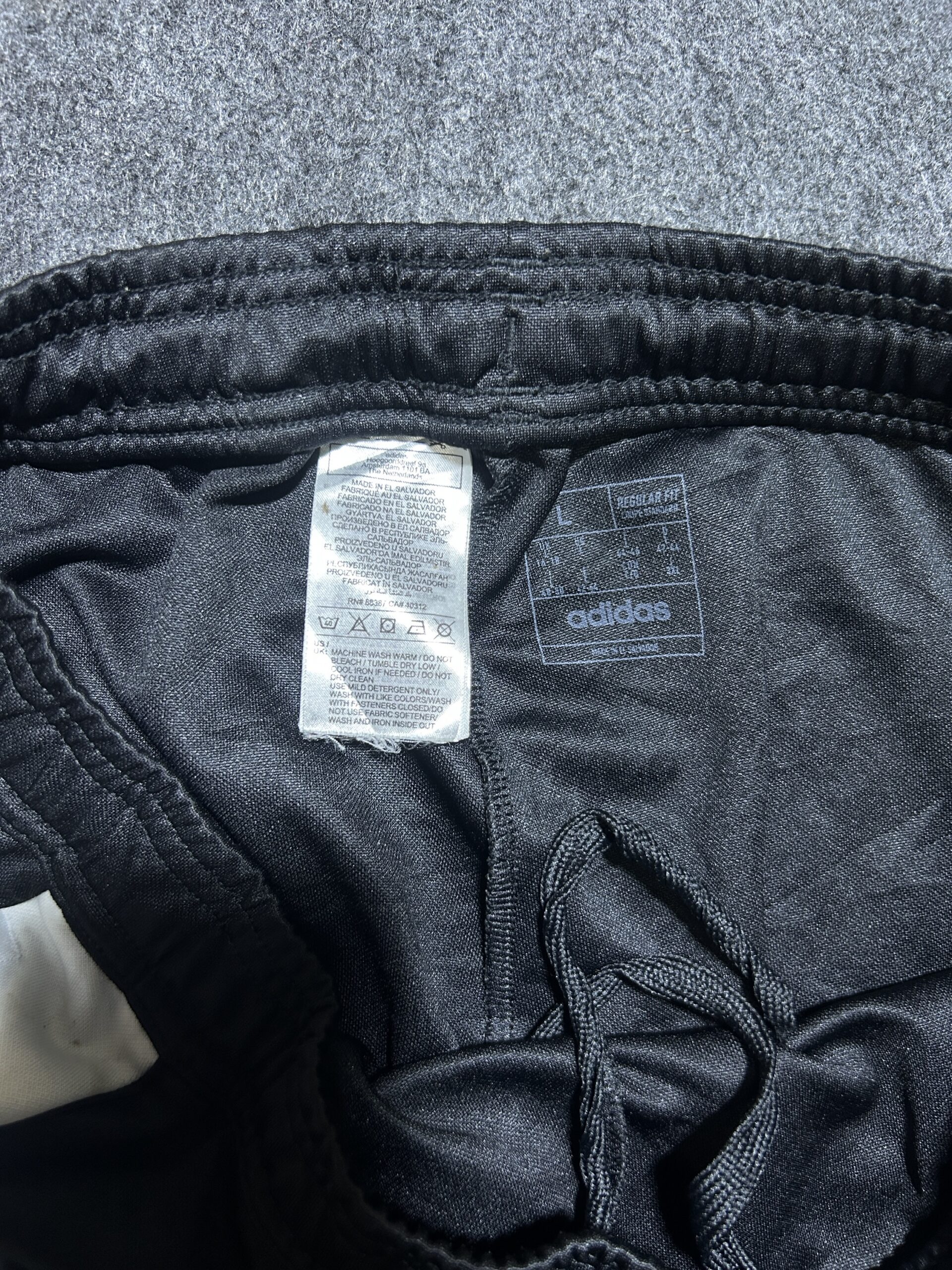 Adidas Black Shorts detail view