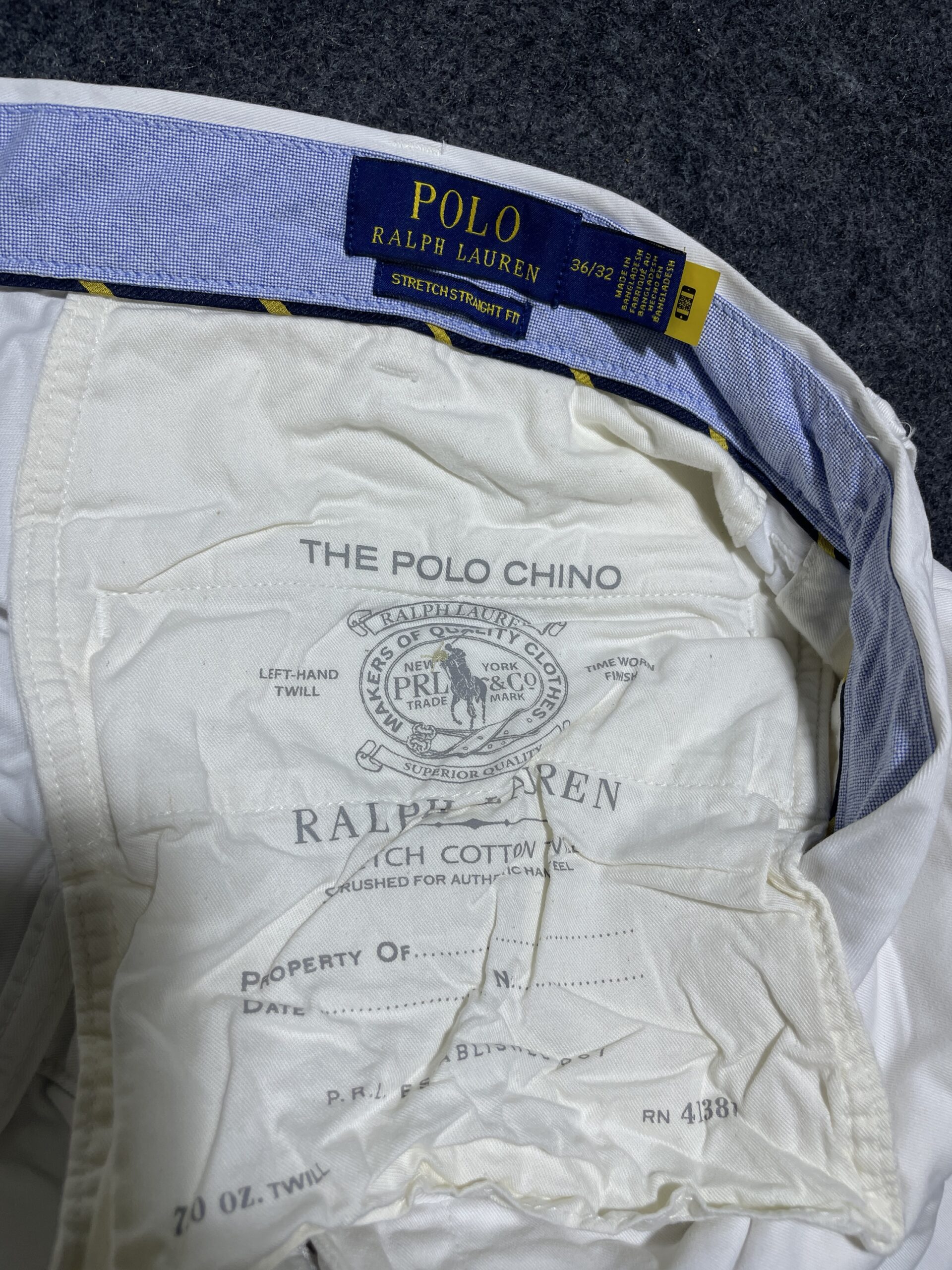 White Chinos back view