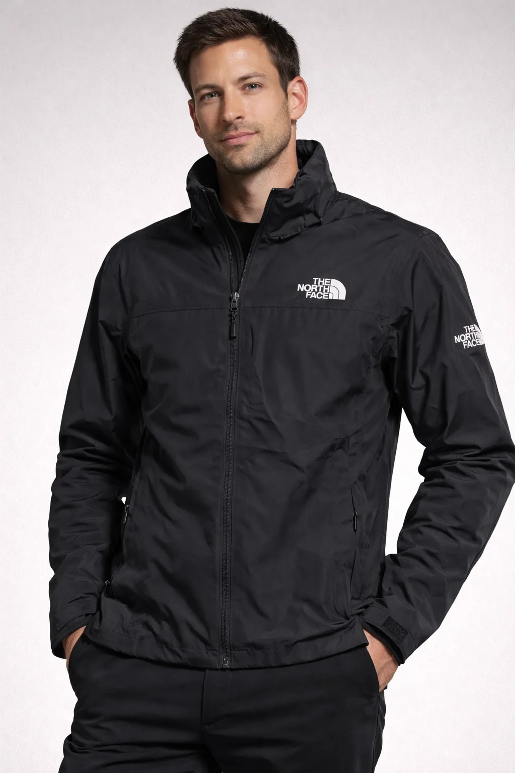 The North Face Black Windbreaker Jacket front view