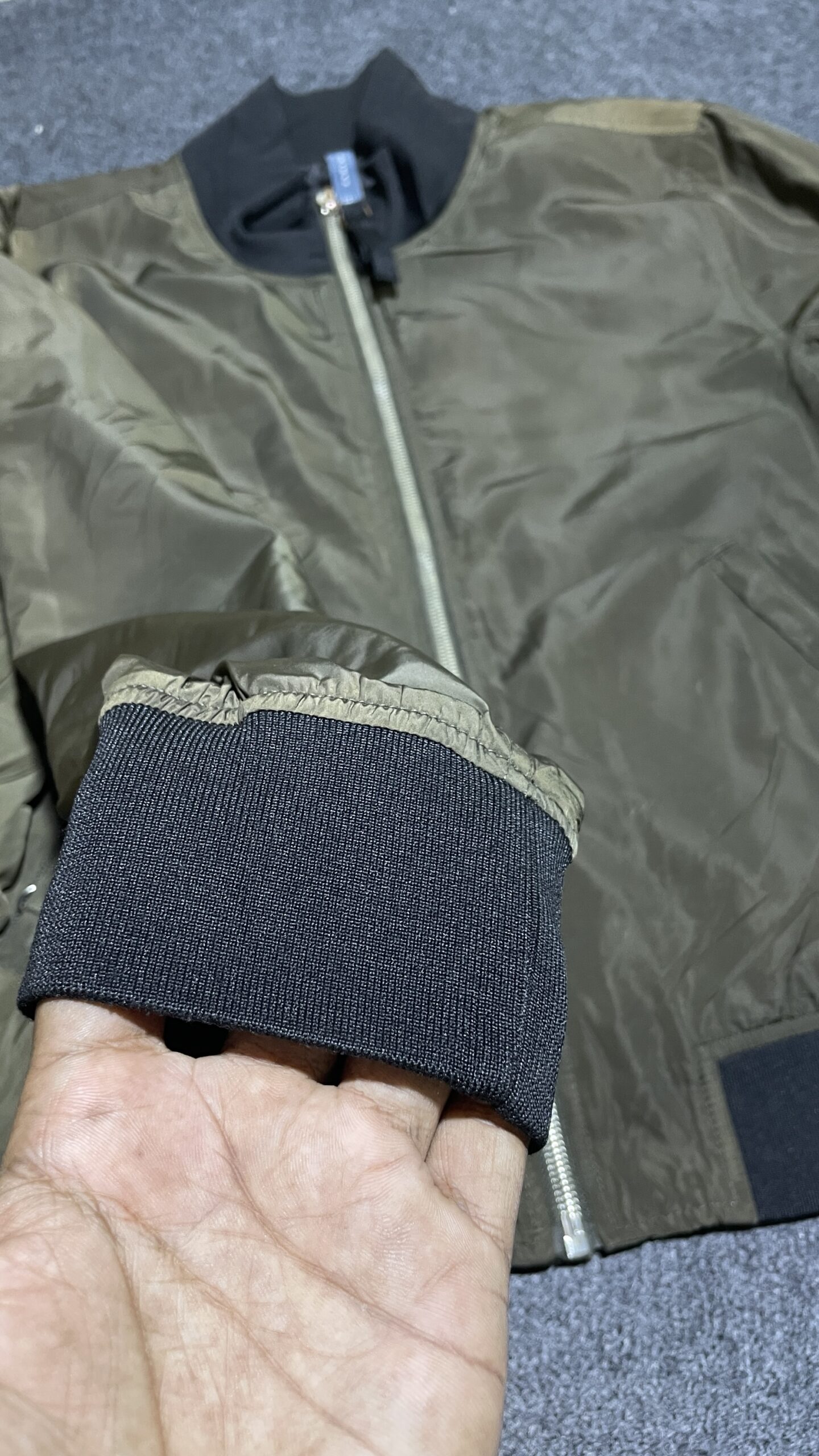 Zara Olive Jacket detail view