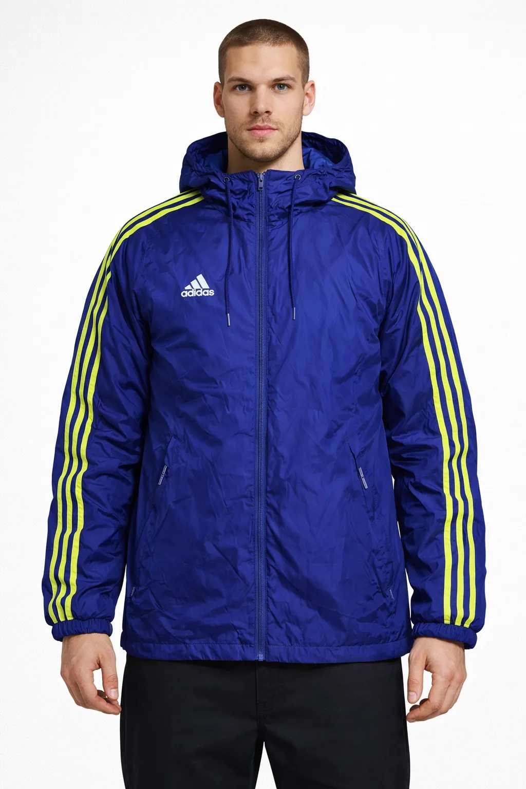 Adidas Blue Windbreaker Jacket front view