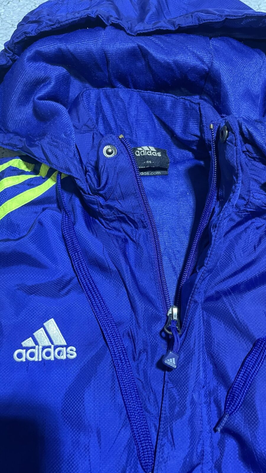 Adidas Blue Windbreaker Jacket detail view