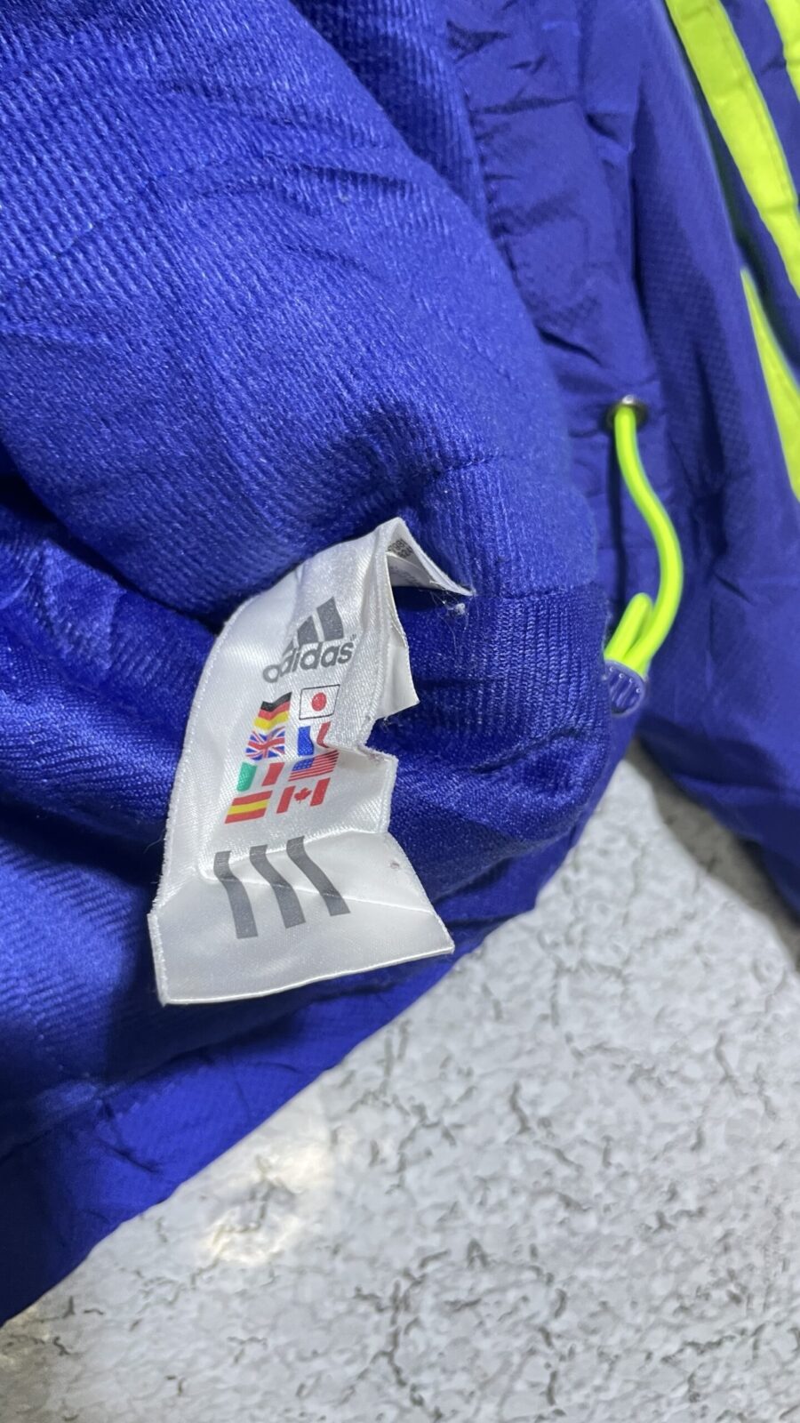 Adidas Blue Windbreaker Jacket back view