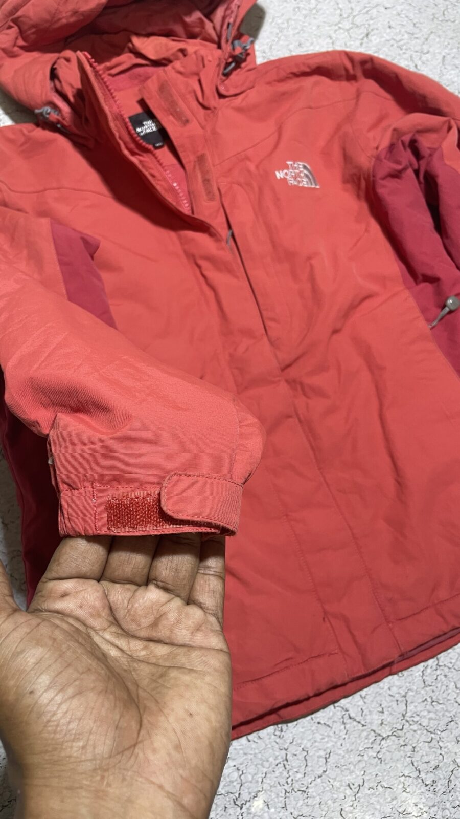 The North Face HyVent Red Jacket back view