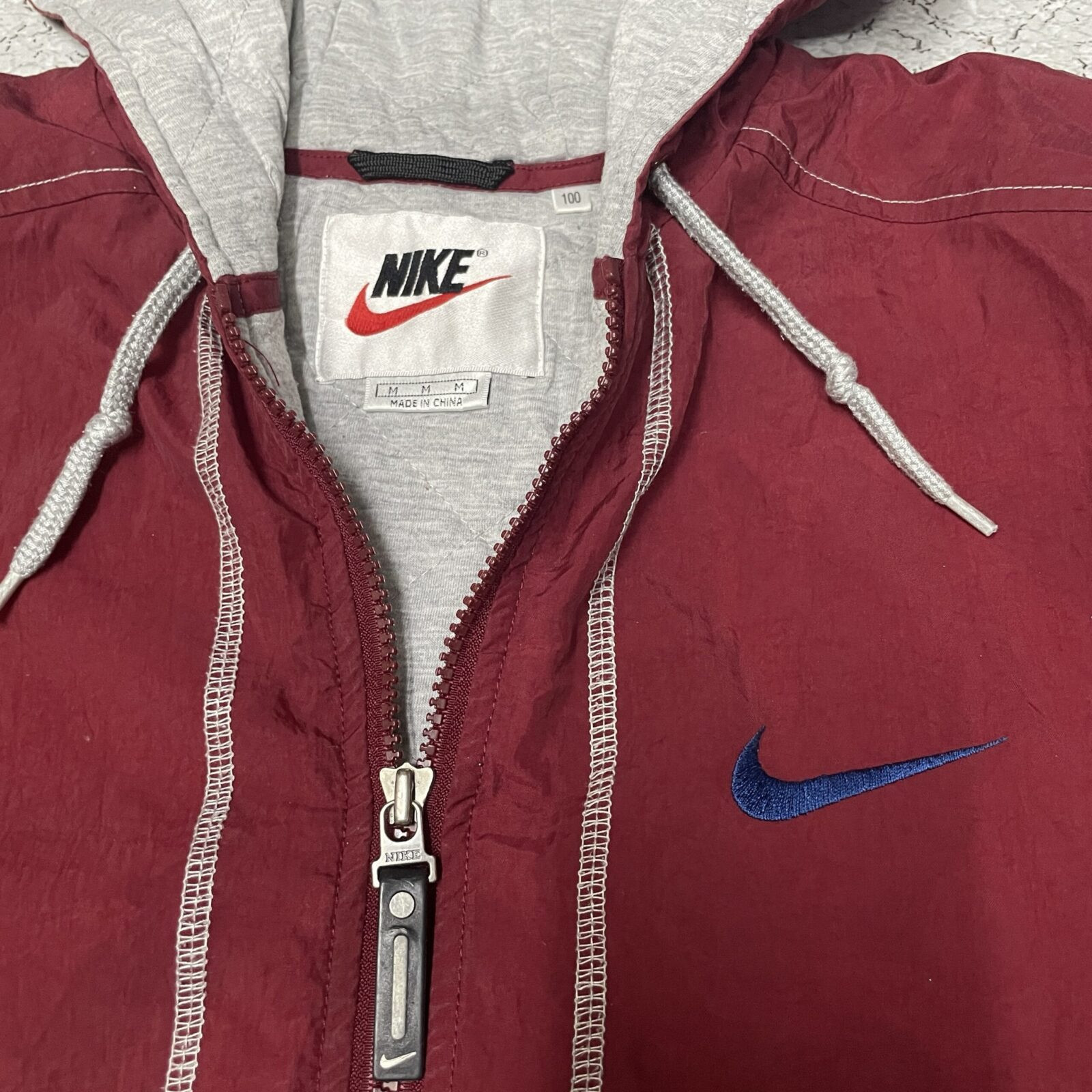 Nike Maroon Windbreaker Jacket back view