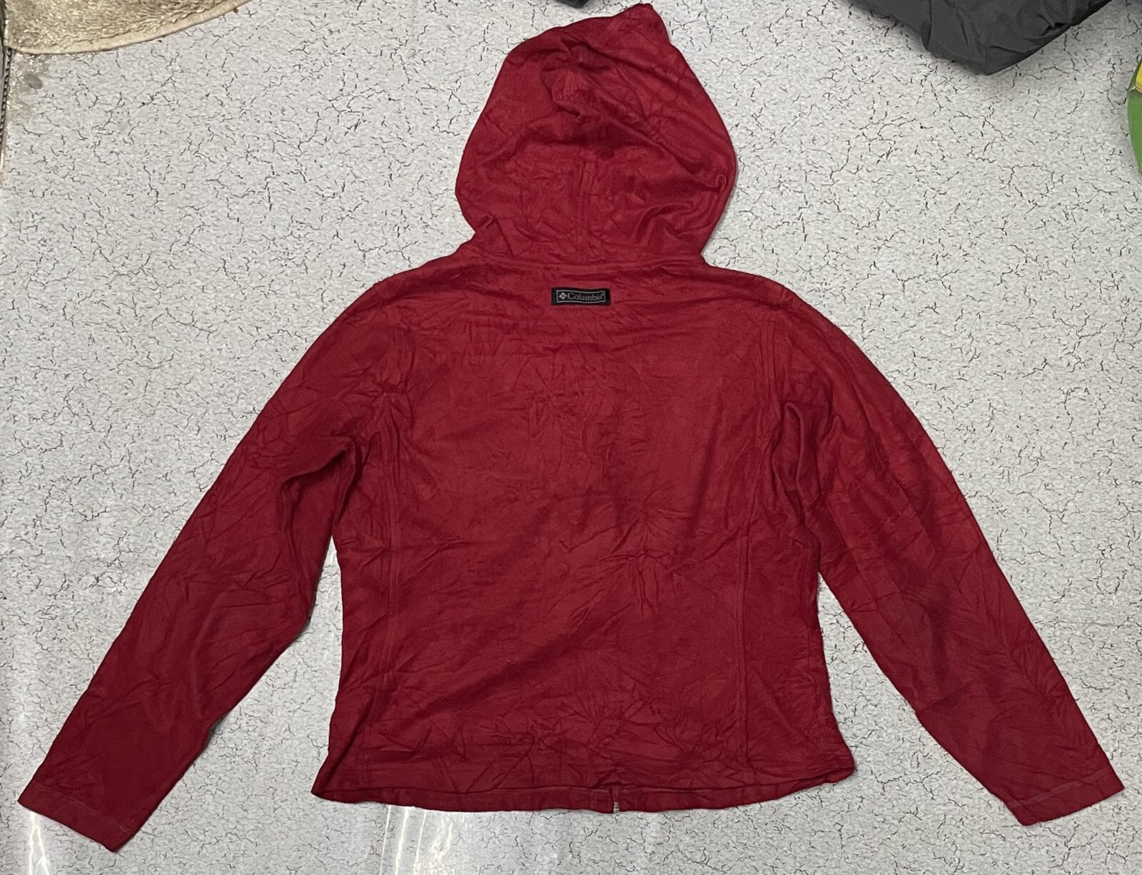 Columbia Red Sweater detail view