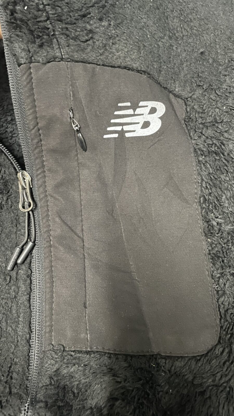 New Balance Black Fleece Jacket back view
