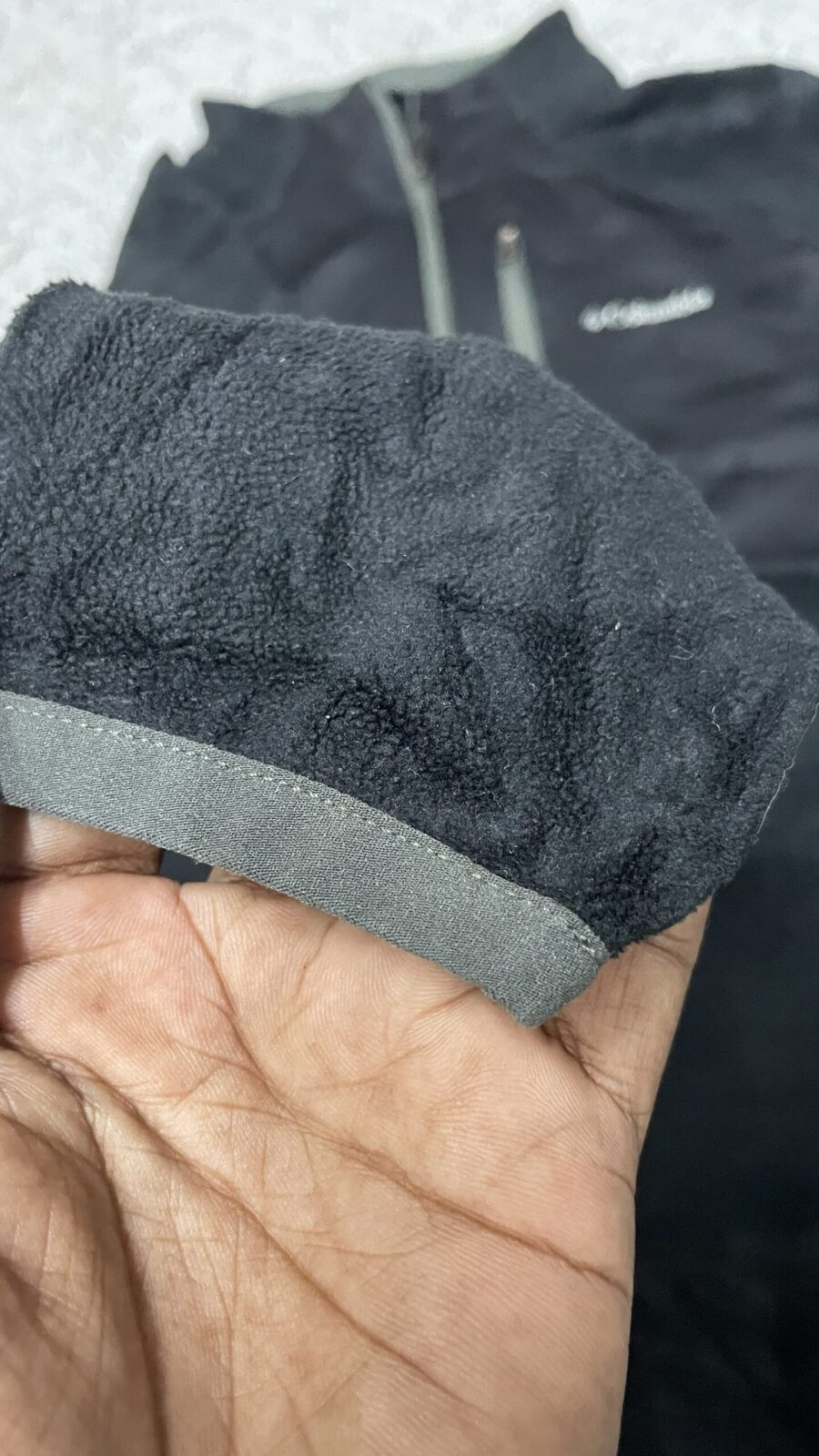 Columbia Black Jacket detail view