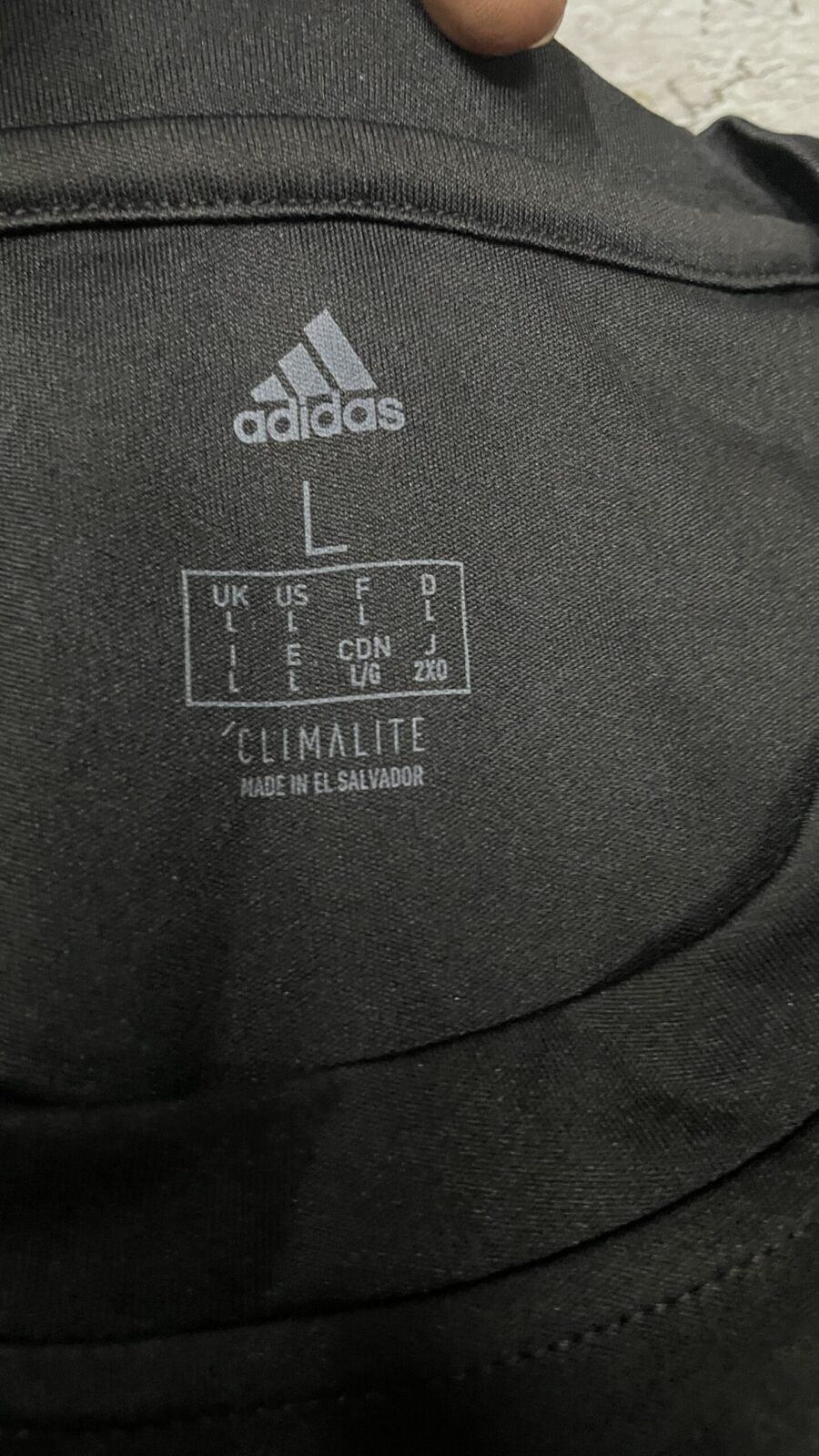 Adidas Black T-Shirt detail view