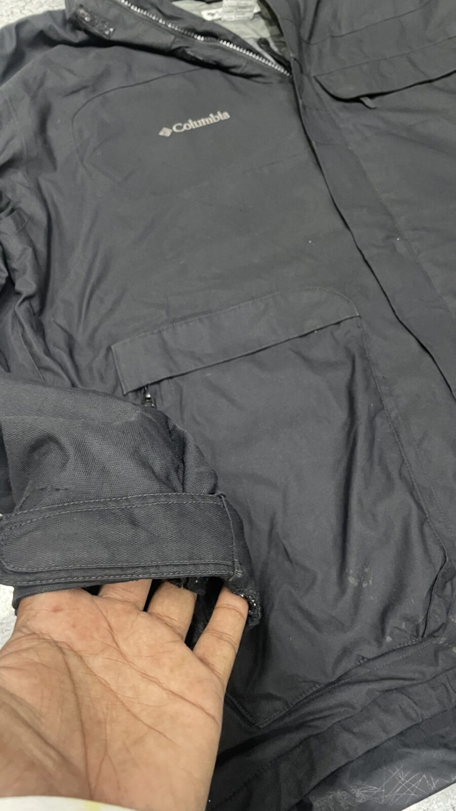 Columbia Black Jacket detail view