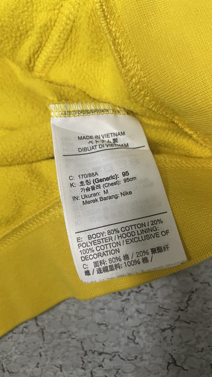 Nike Yellow Hoodie back view