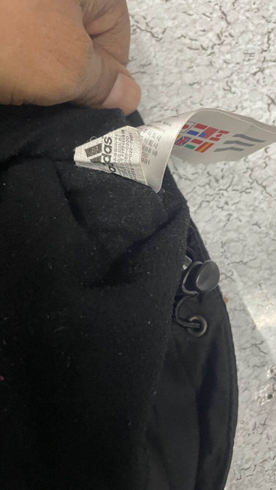 Adidas Black Jacket detail view