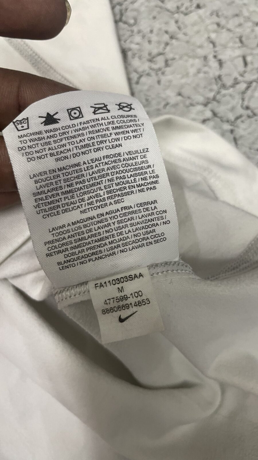 Nike White T-Shirt detail view