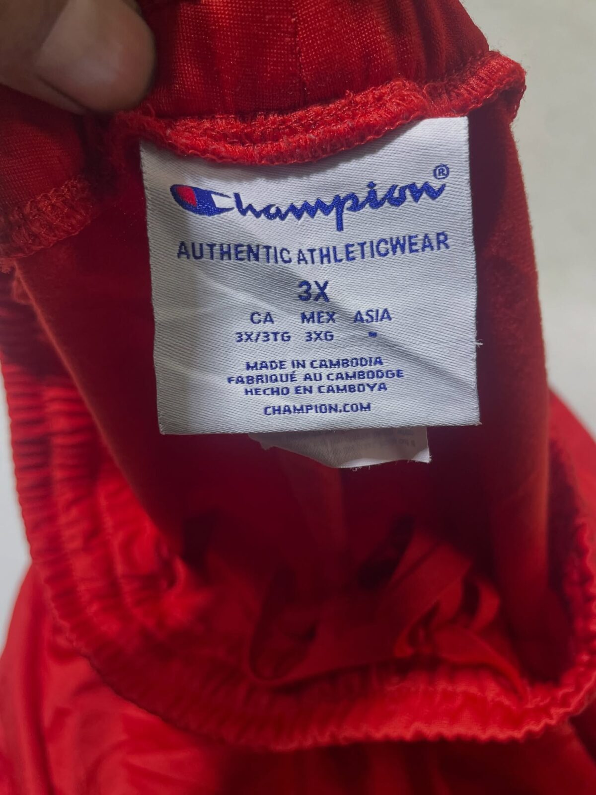 Champion Red Track Pants detail view