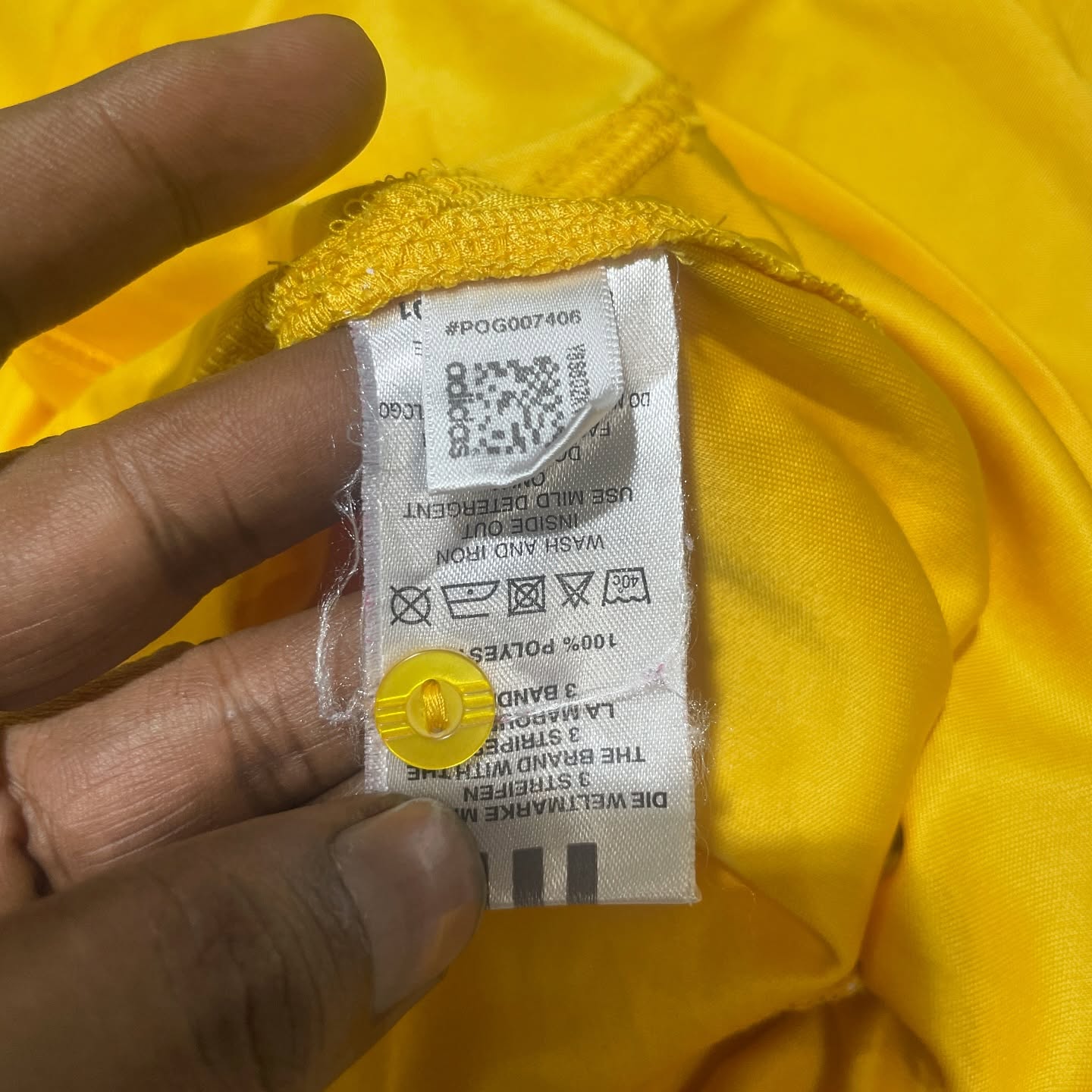 Adidas Yellow T-Shirt detail view