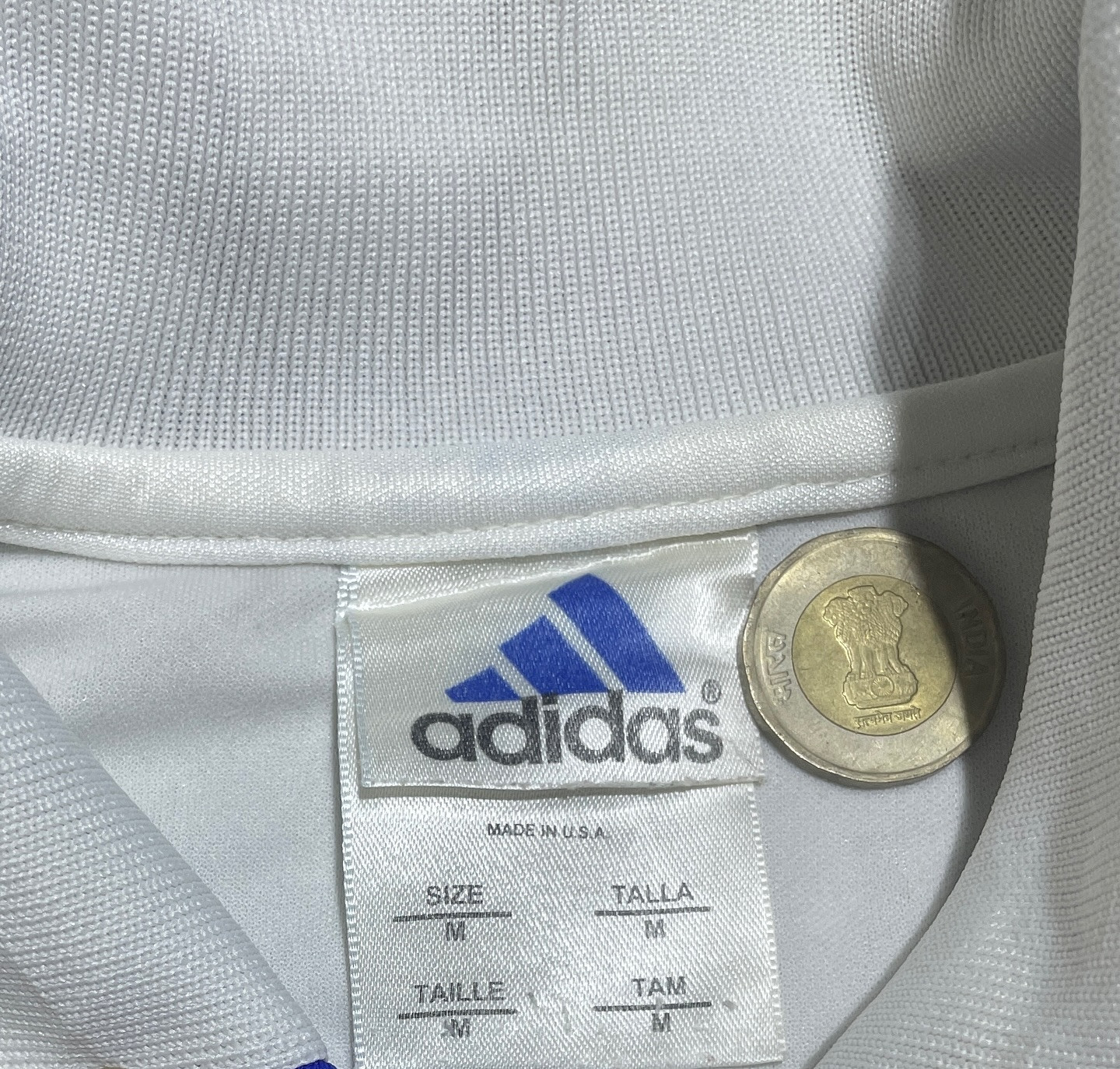 Adidas White Jersey detail view