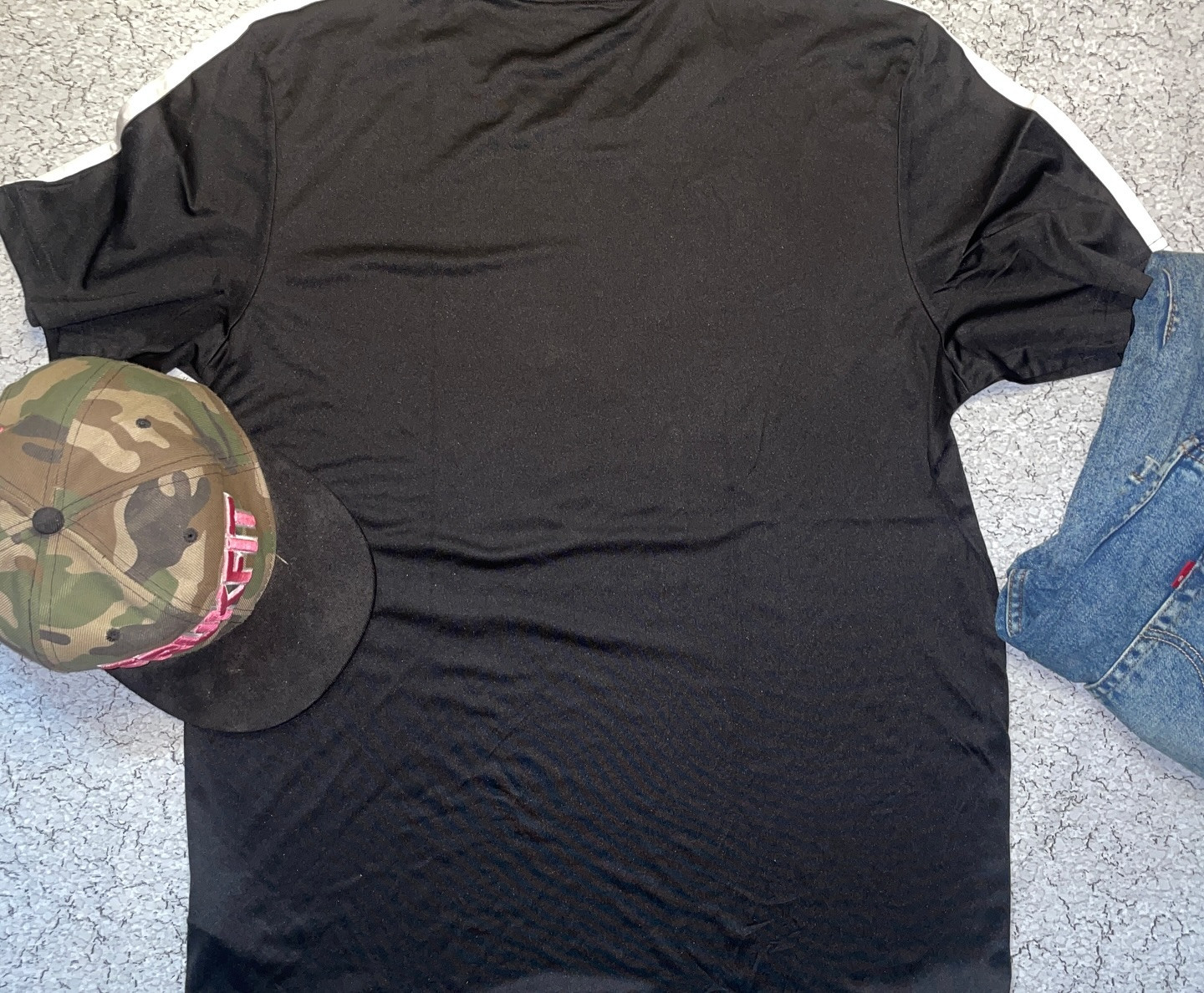 Adidas Black T-Shirt detail view