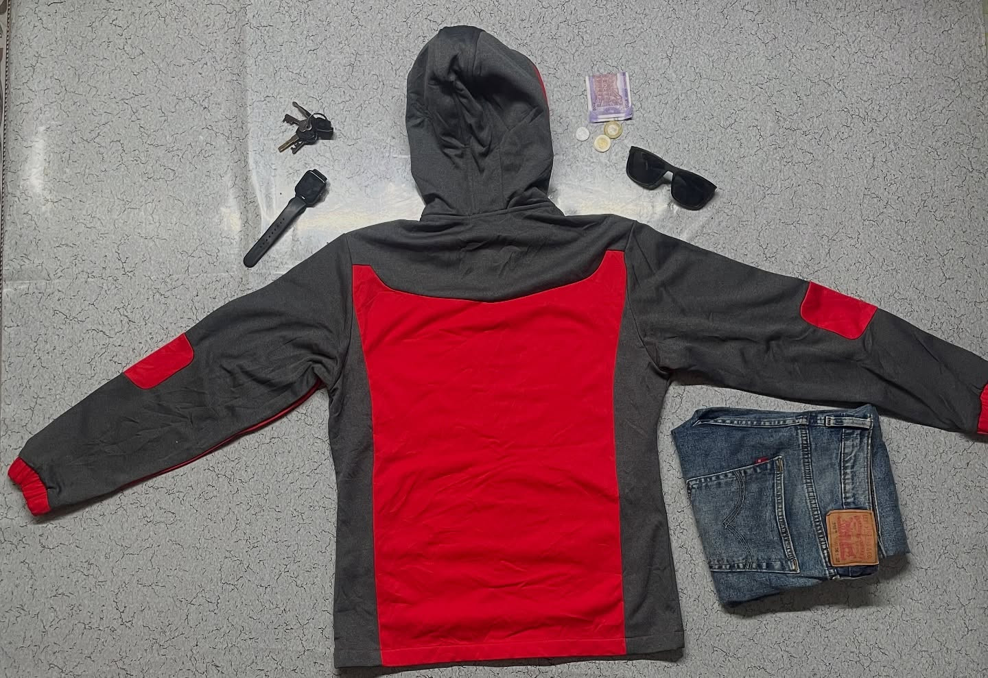 FILA Grey Hoodie back view