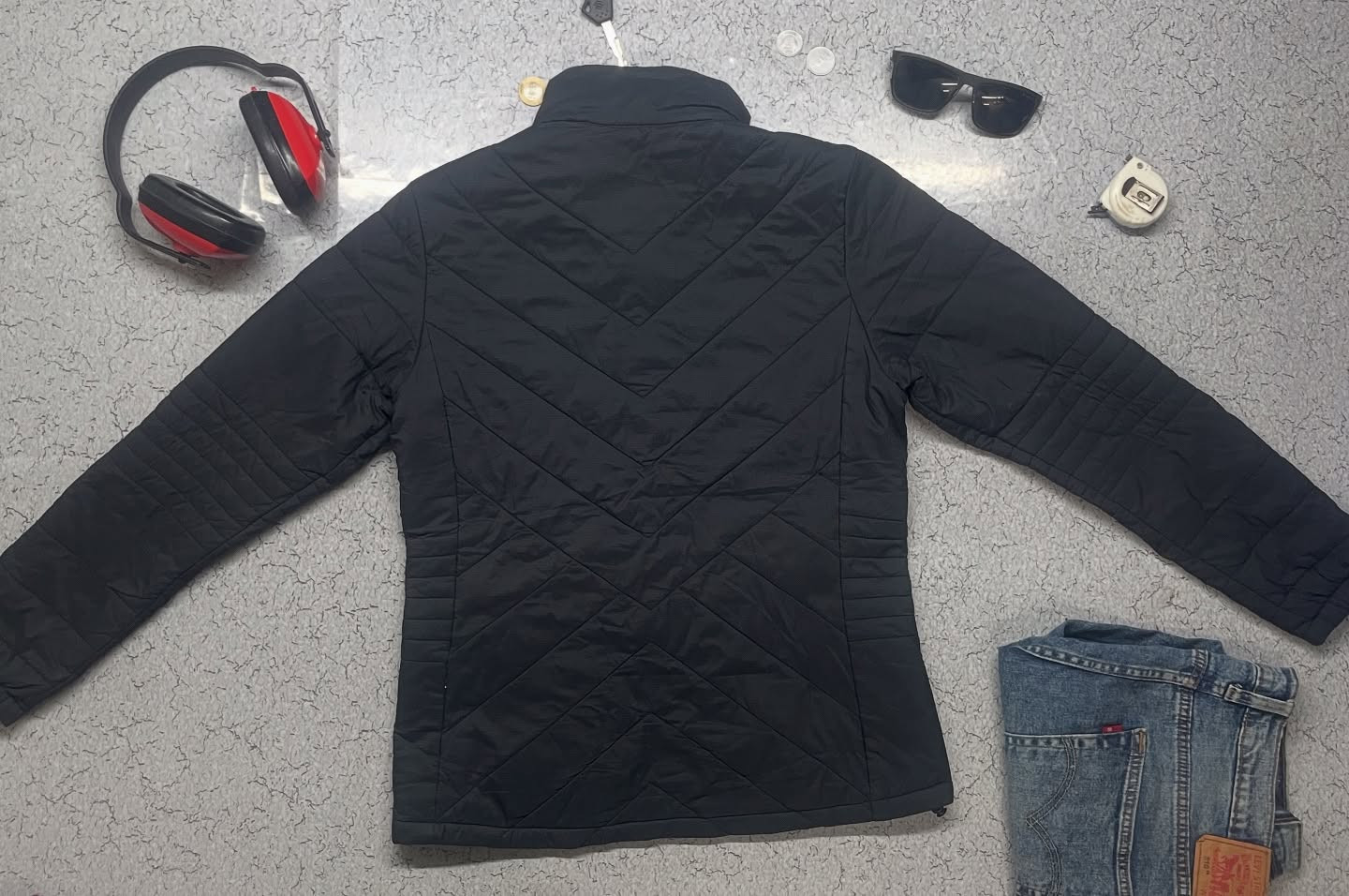 The North Face Black Puffer Jacket back view