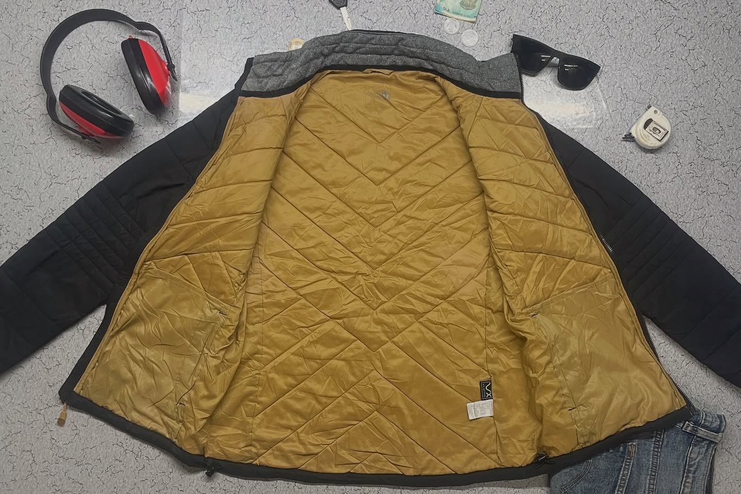 The North Face Black Puffer Jacket detail view