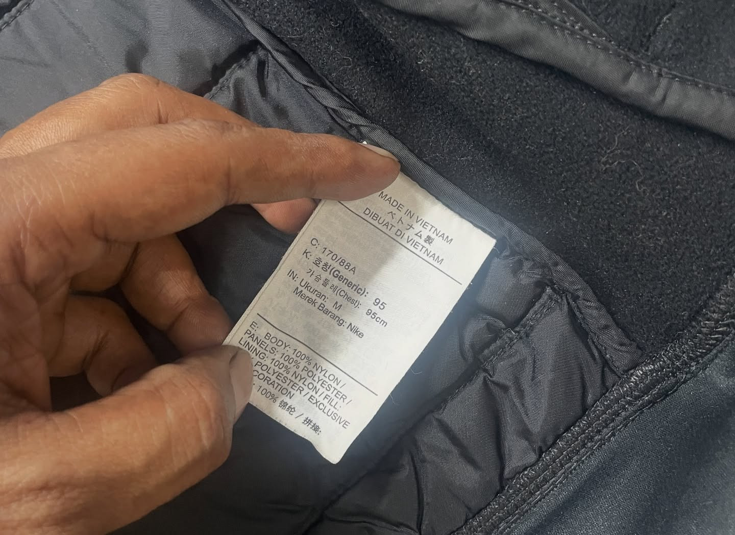 Nike Black Puffer Jacket back view