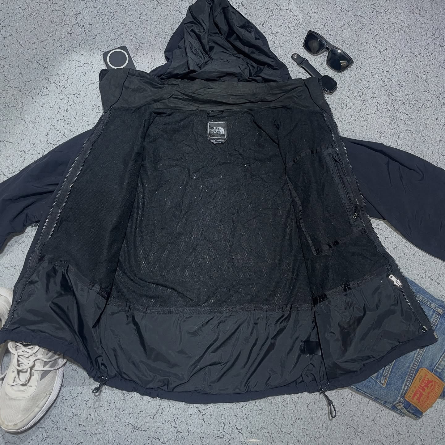 The North Face HyVent Black Hoodie back view
