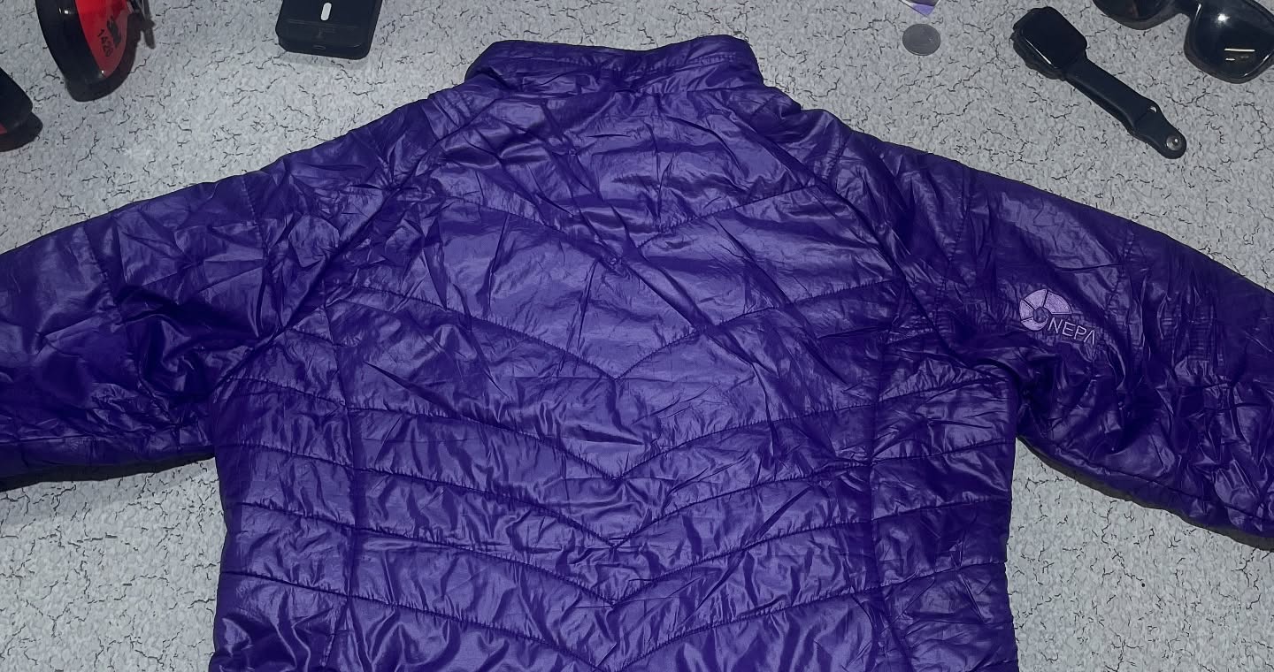 Nepa Purple Puffer Jacket detail view