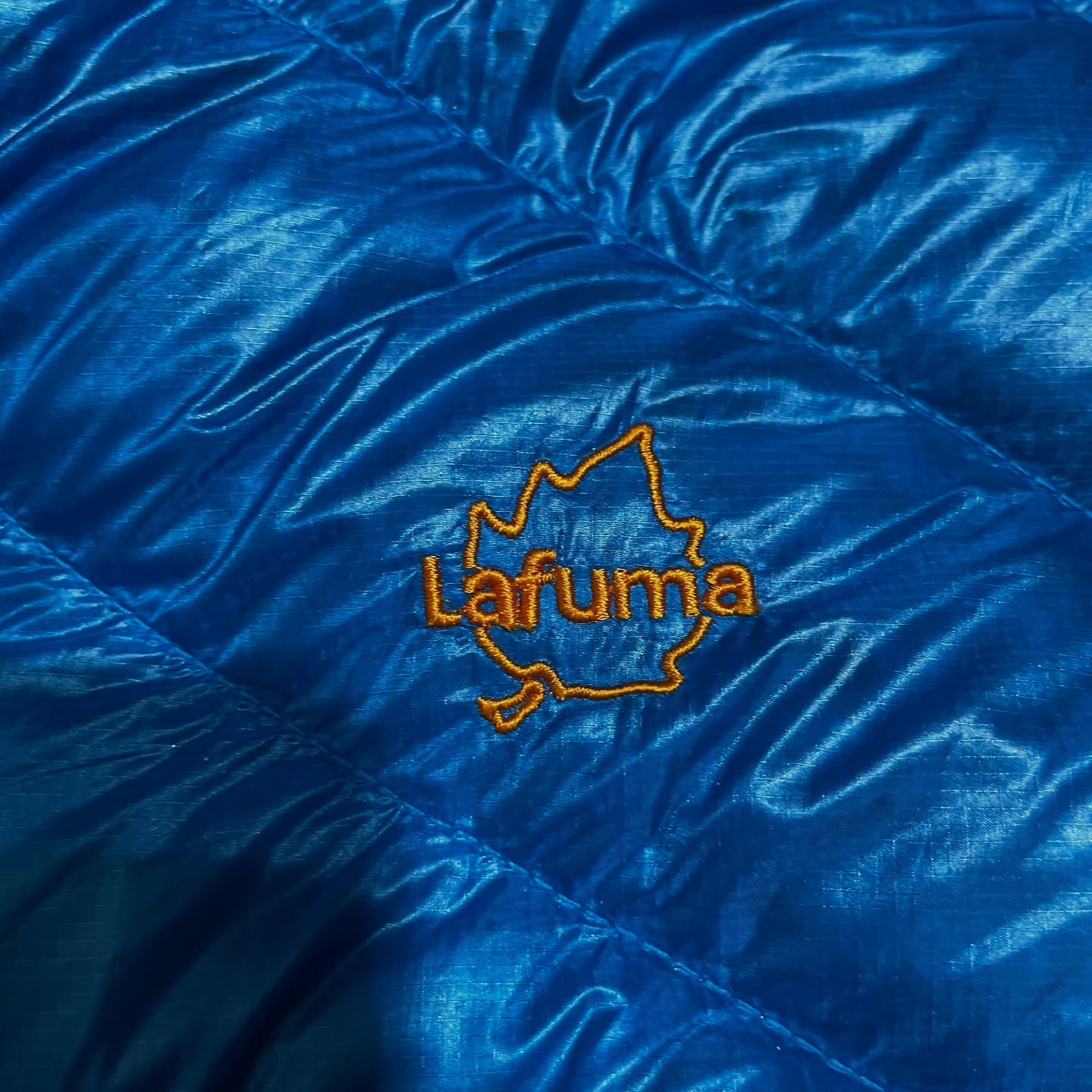 Blue Puffer Jacket back view